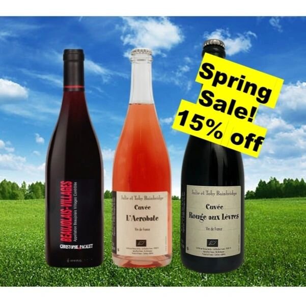 We've got to make room for some new arrivals, so we're having a sale on some Spring favourites!!!
🌼🌱🍾☀️

Christophe Pacalet Beaujolais Villages 2021 - dark and ripe Gamay from Beaujolais' northwest. Full carbonic maceration.  5-8 elevage w/o SO2. 