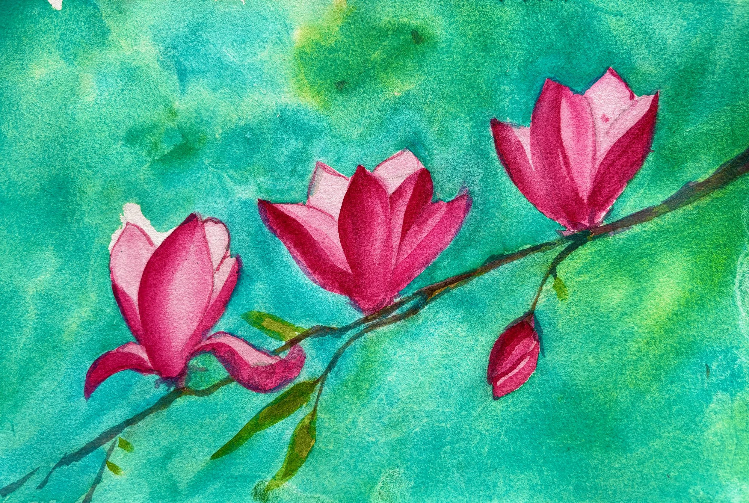 Ramură de magnolii 21 x 31 cm