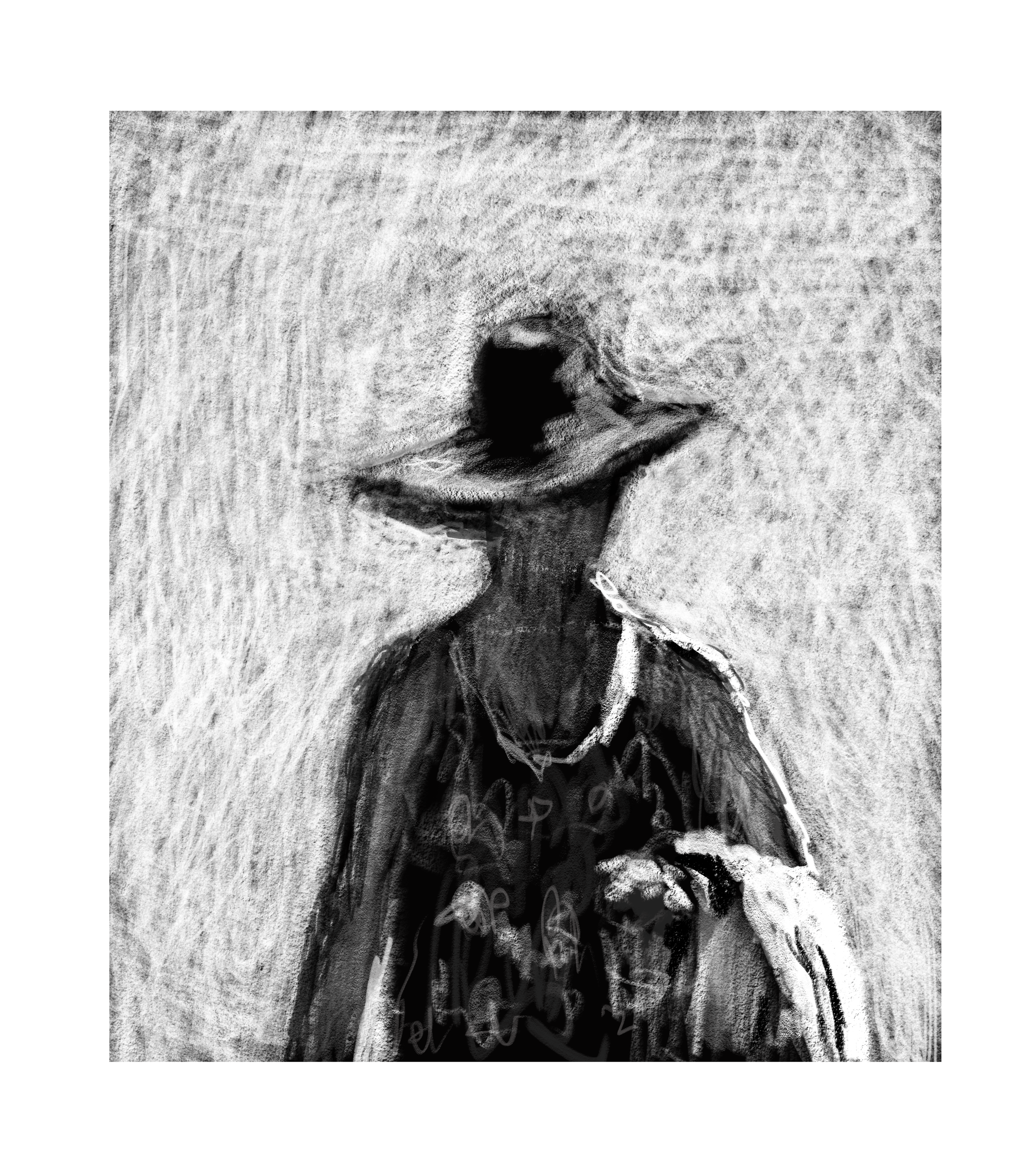 Woman at the beach 8" X 10" digital drawing limited edition archival pigment print; July 2026 $75