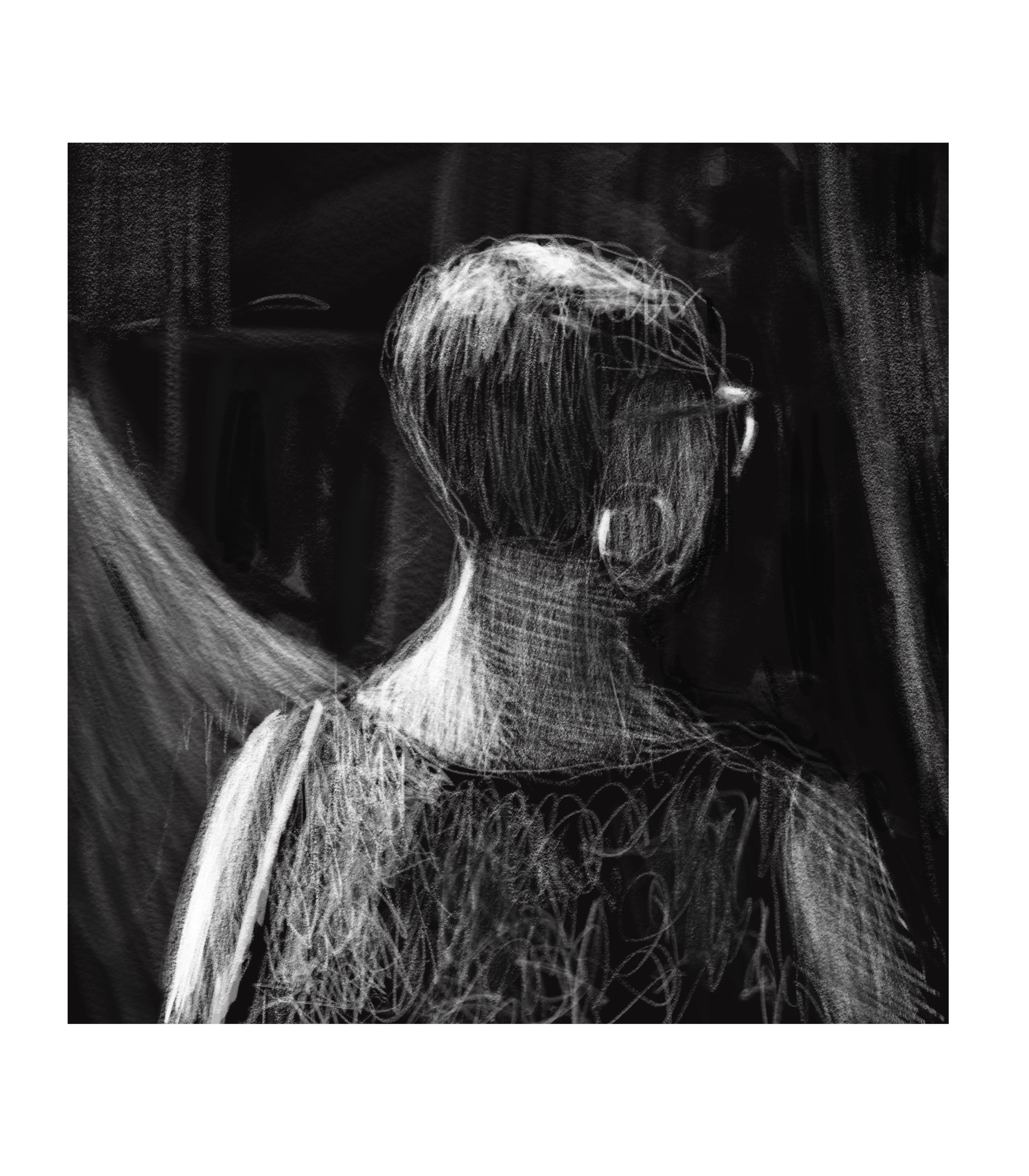 Woman with an Earring 8" X 10" digital drawing limited edition archival pigment print; March 2026 $75 