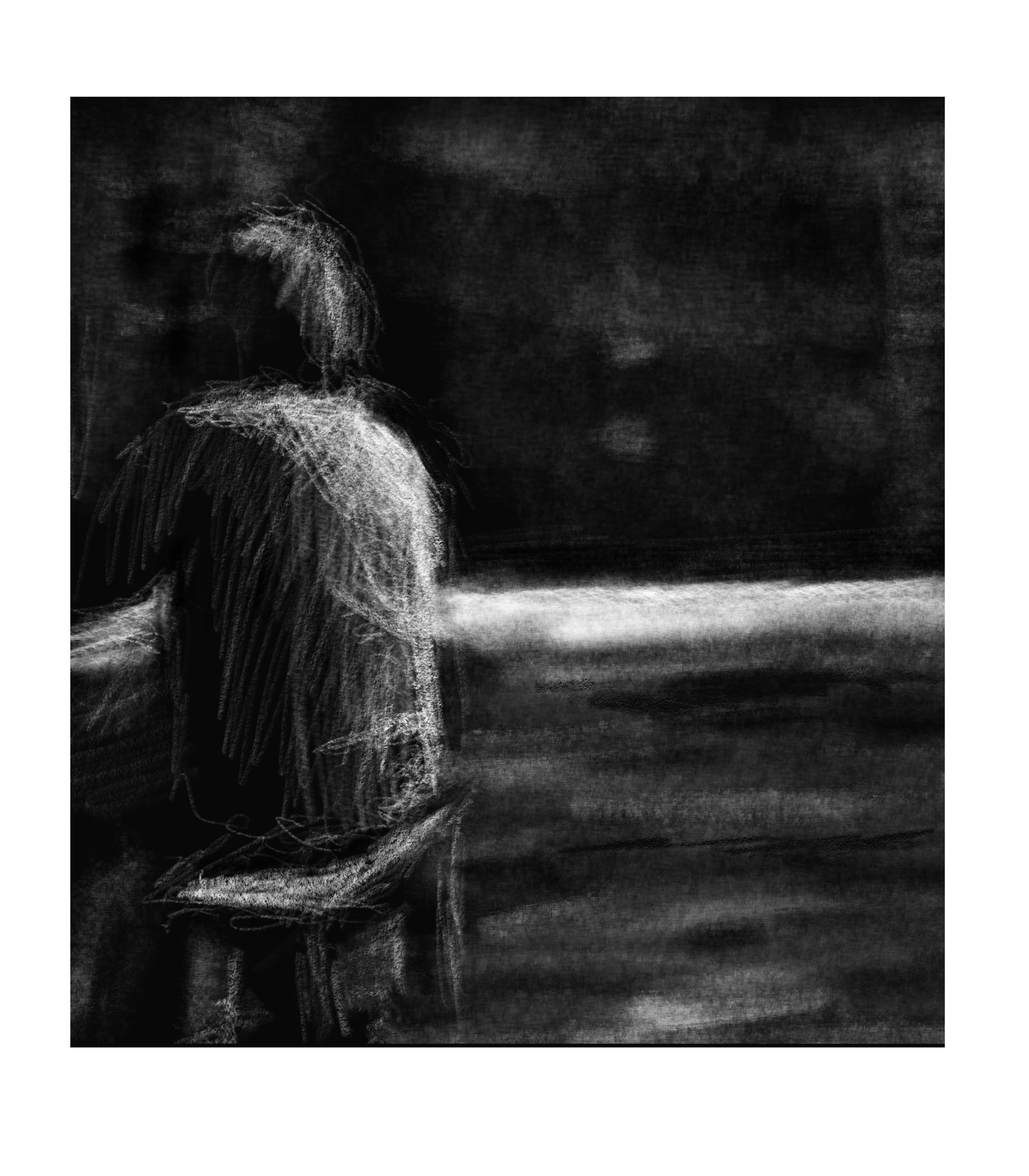 Reflection in. a Window on 3rd Street 8" X 10" digital drawing limited edition archival pigment print; February 2026 $75 