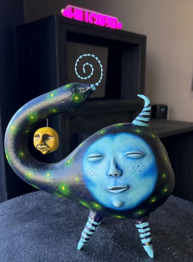 Yellow Moon Face by Andrea Overturf