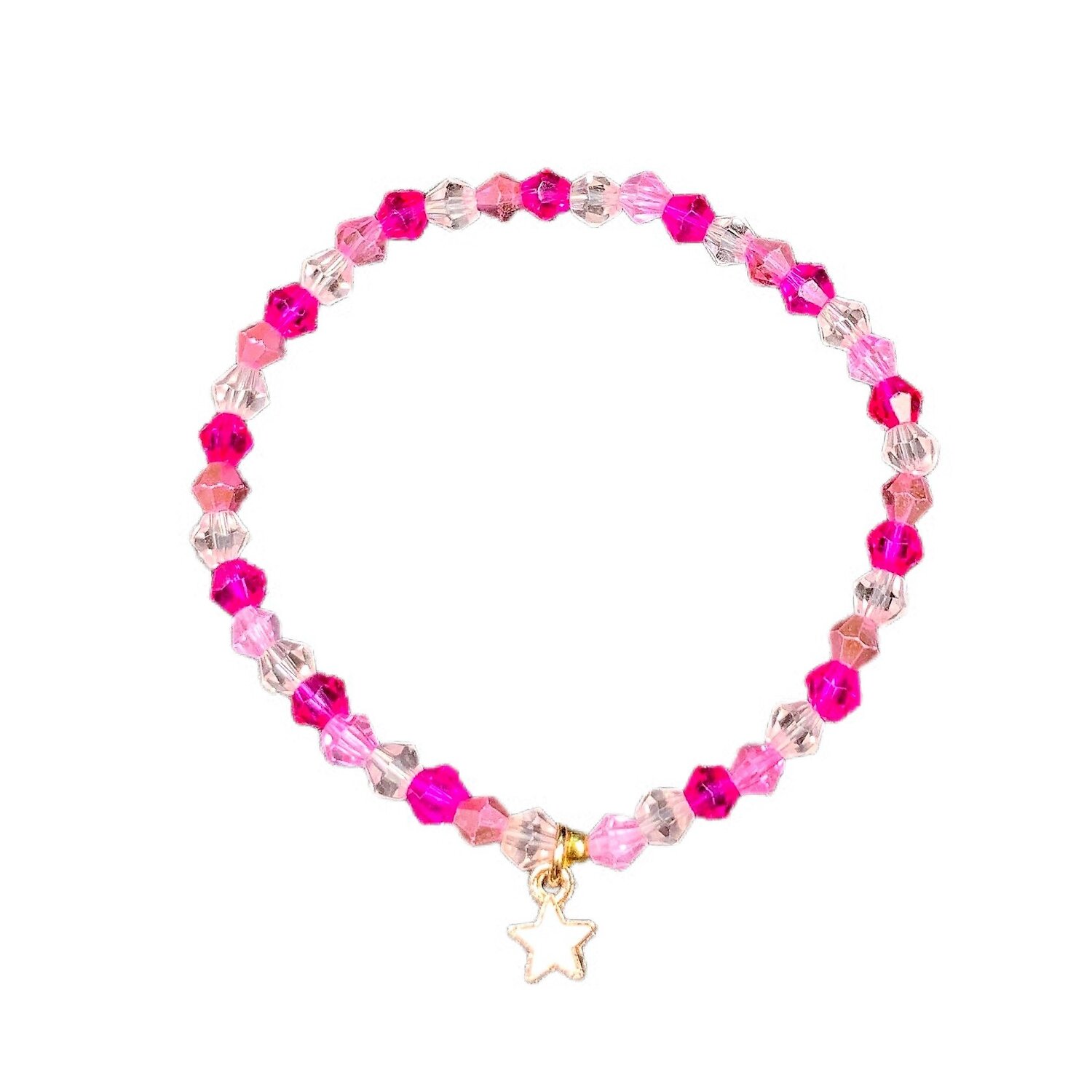 Pink and White Bracelet With Star 