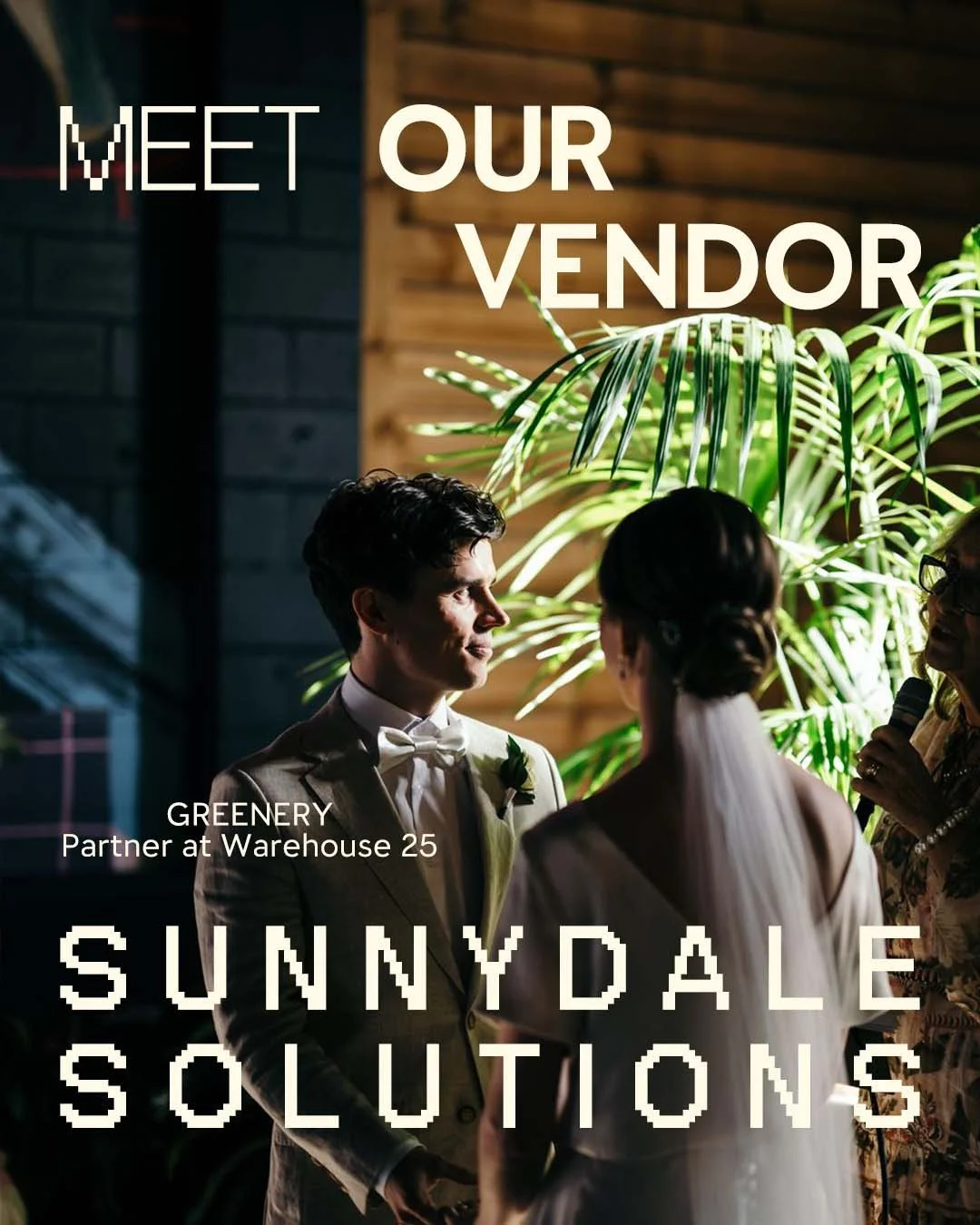 Meet the vendors ⁠
Our Greenery Specialists:  Sunnydale Solutions.⁠
⁠
Sunnydale provides the finest atmospheric greenery to set the scene on your special day. ⁠
⁠
From delicate ferns to towering palms, their greenery adds a touch of enchantment. ⁠Add