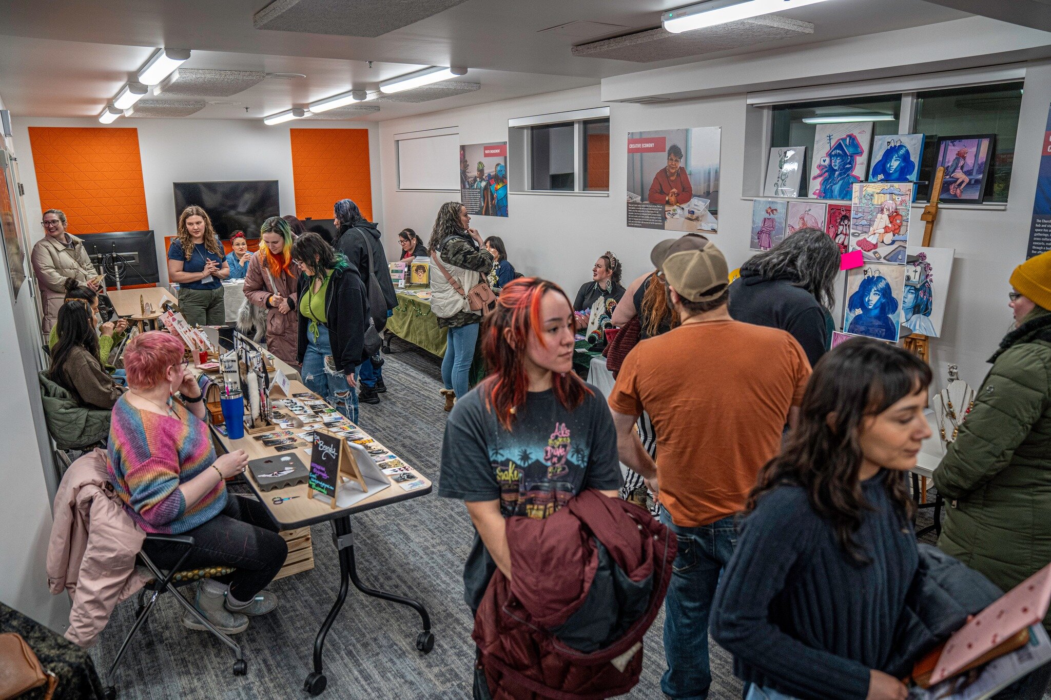 ✨SpenART Crawl 2024 Appreciation Post (2/3): VENDOR VILLAGE! 
All photos by Michael Conti @contiphotos. 
✨ Local artists, vendors, and culture-bearers gathered at The Nave to create VENDOR VILLAGE, curated by @spenard2ndsaturday Artist Coordinator @k