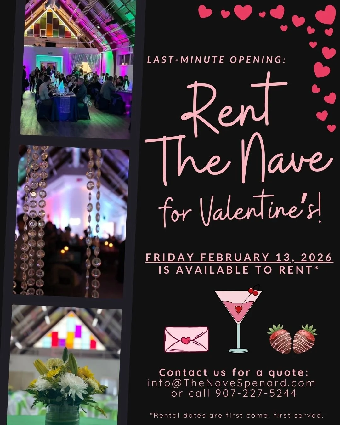 ✨We don't often highlight rental dates like this, but the night before Valentine's Day is also Friday the 13th! If you're looking to host a party, stage an epic proposal, or treat your date to an exclusive surprise, we invite you to check out The Nav