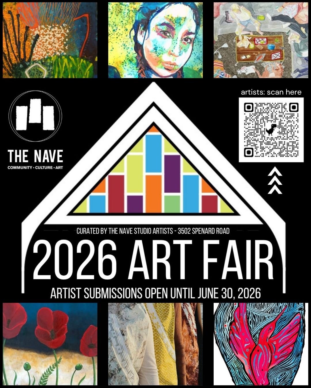 🎉Submissions are OPEN for the 2026 Art Fair at The Nave in Spenard.

This annual event encourages artistic experimentation and provides a platform for artists to connect with each other, the community, curators, and collectors. The Nave does not tak