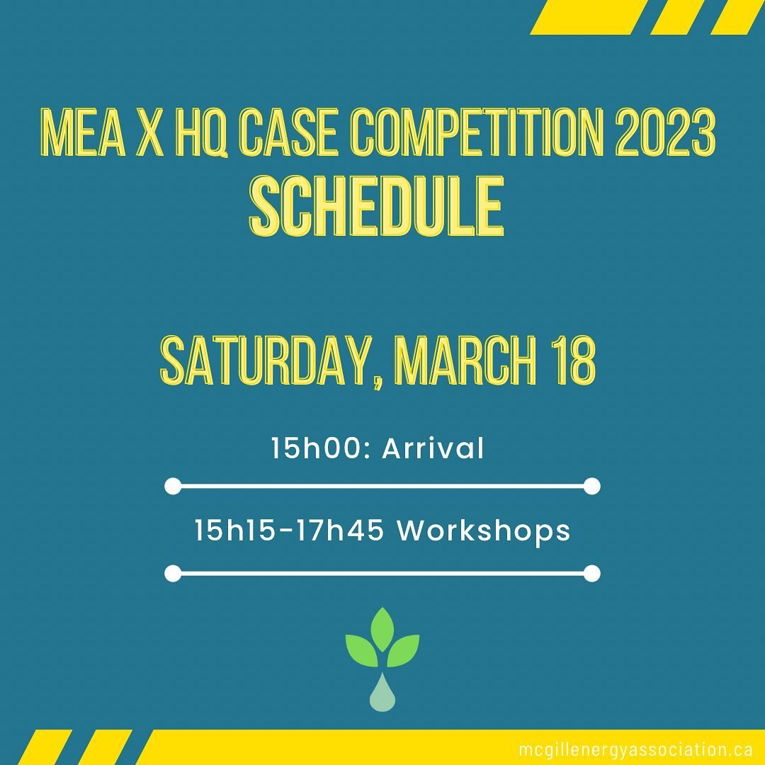 📆Get ready for an electrifying weekend ahead! Here's the schedule for our upcoming case competition:

🏆This is your chance to showcase your skills, network with industry leaders, and make a positive impact on the world! We can't wait to see what yo