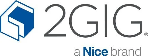 2GIG logo with a blue shield icon and the text '2GIG' and 'a Nice brand'.