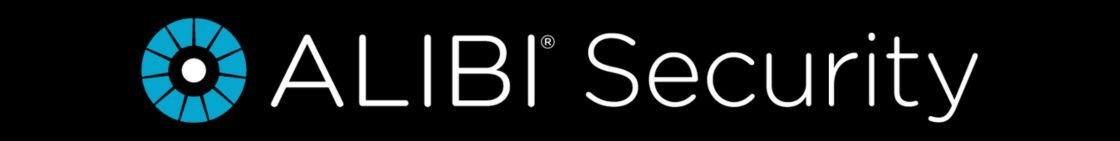 ALIBI Security logo with a blue circular emblem and the company name in white text on a black background