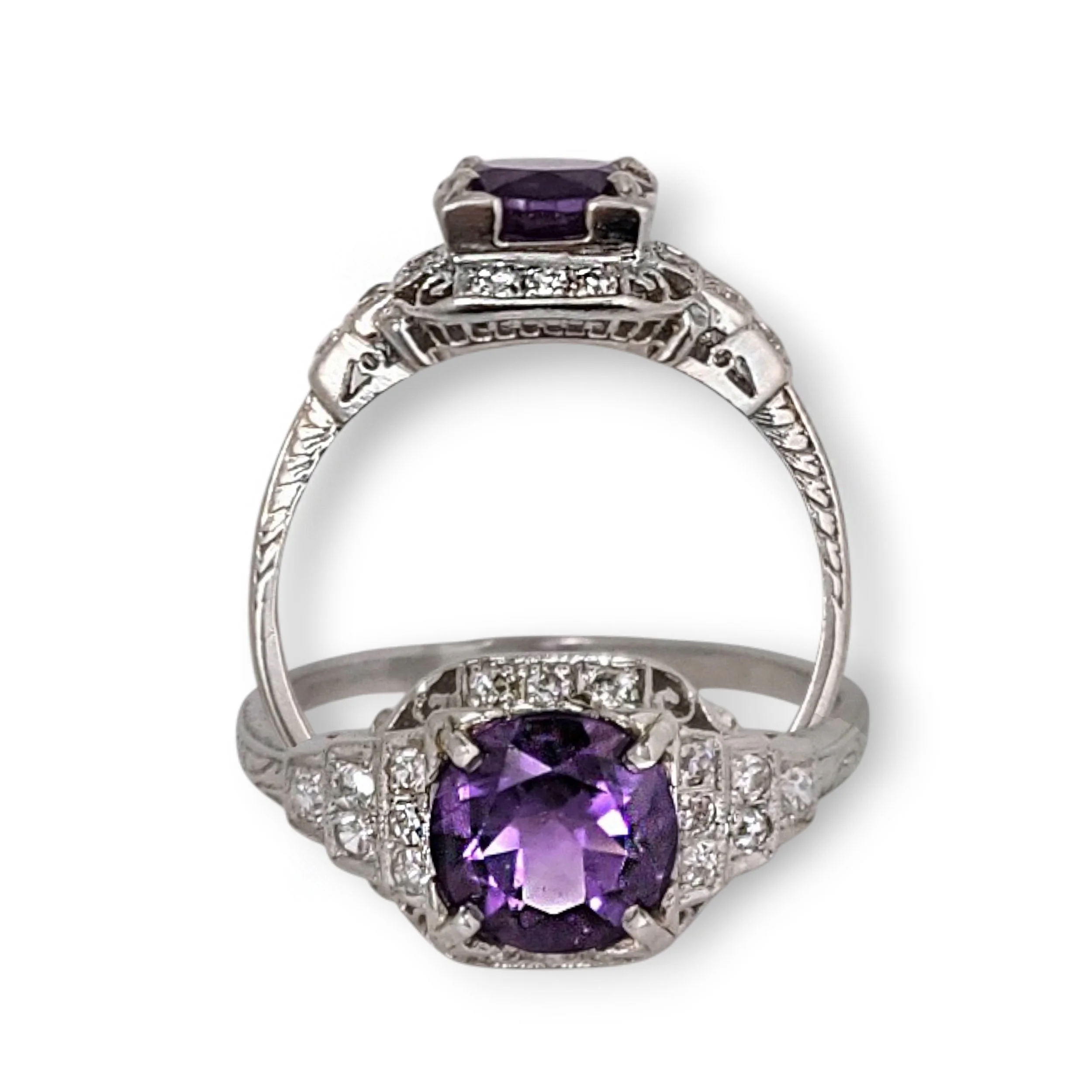 Amethyst & Diamond Ring