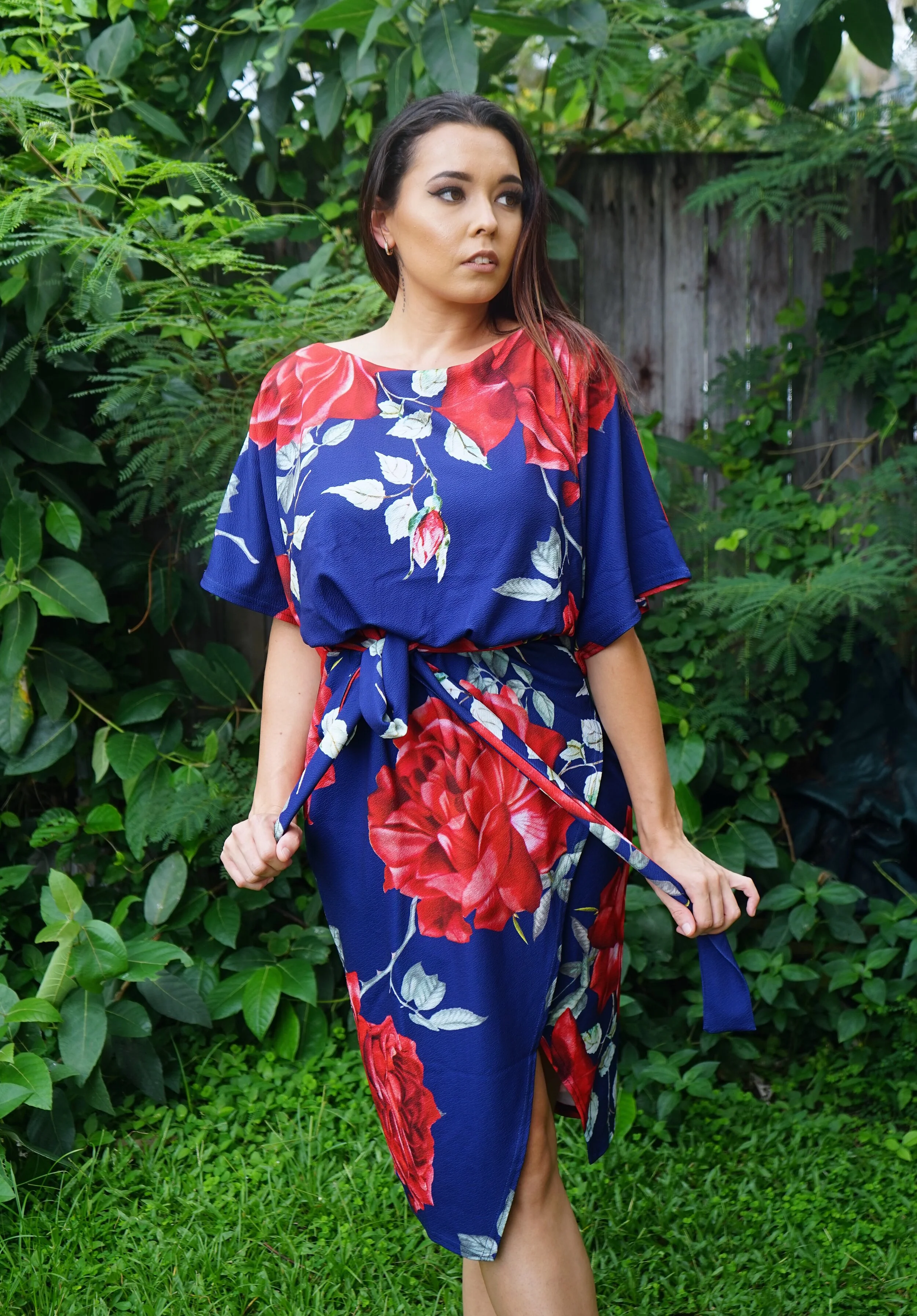 Floral top batwing dress