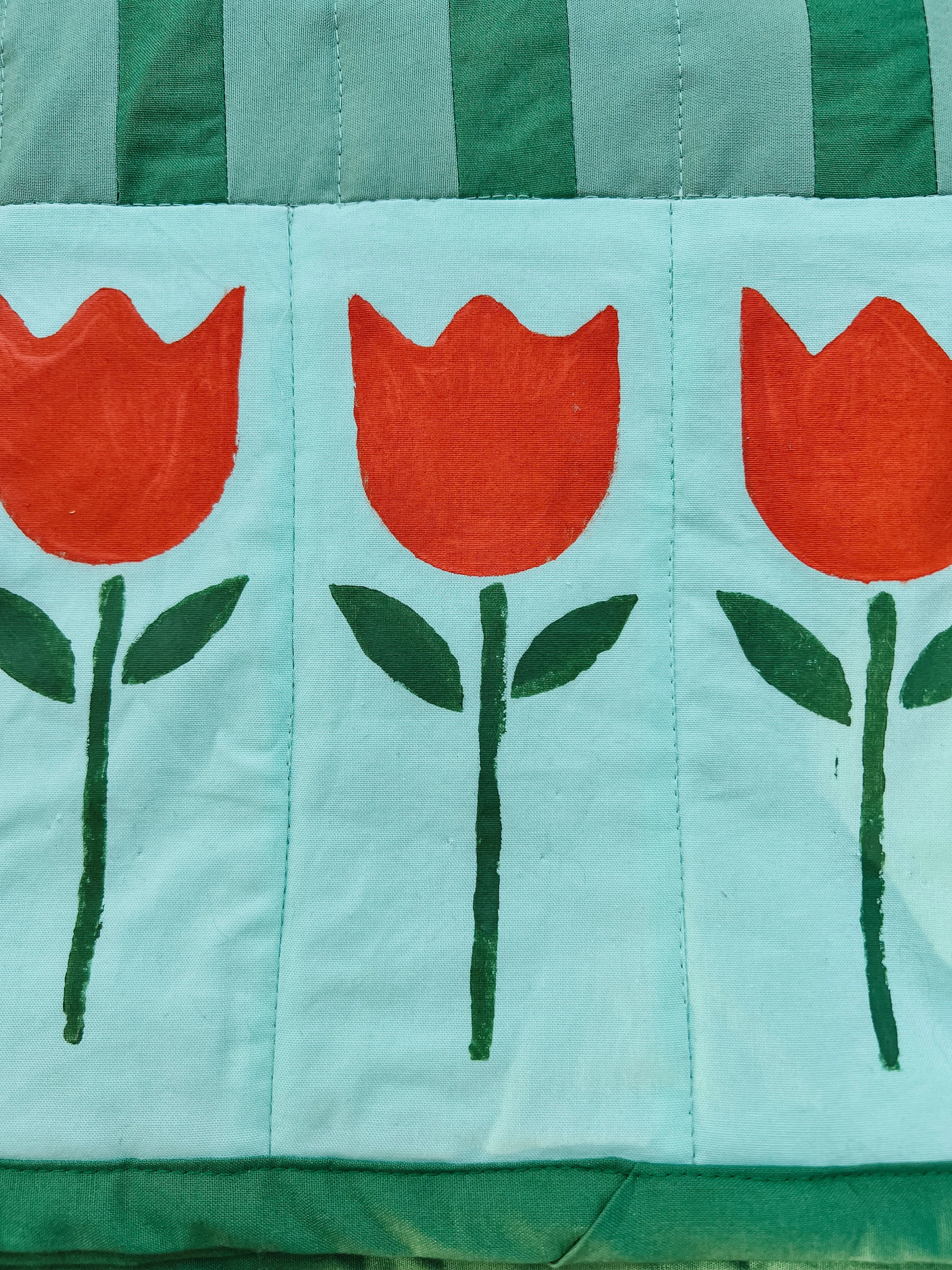 Close up of painted tulips