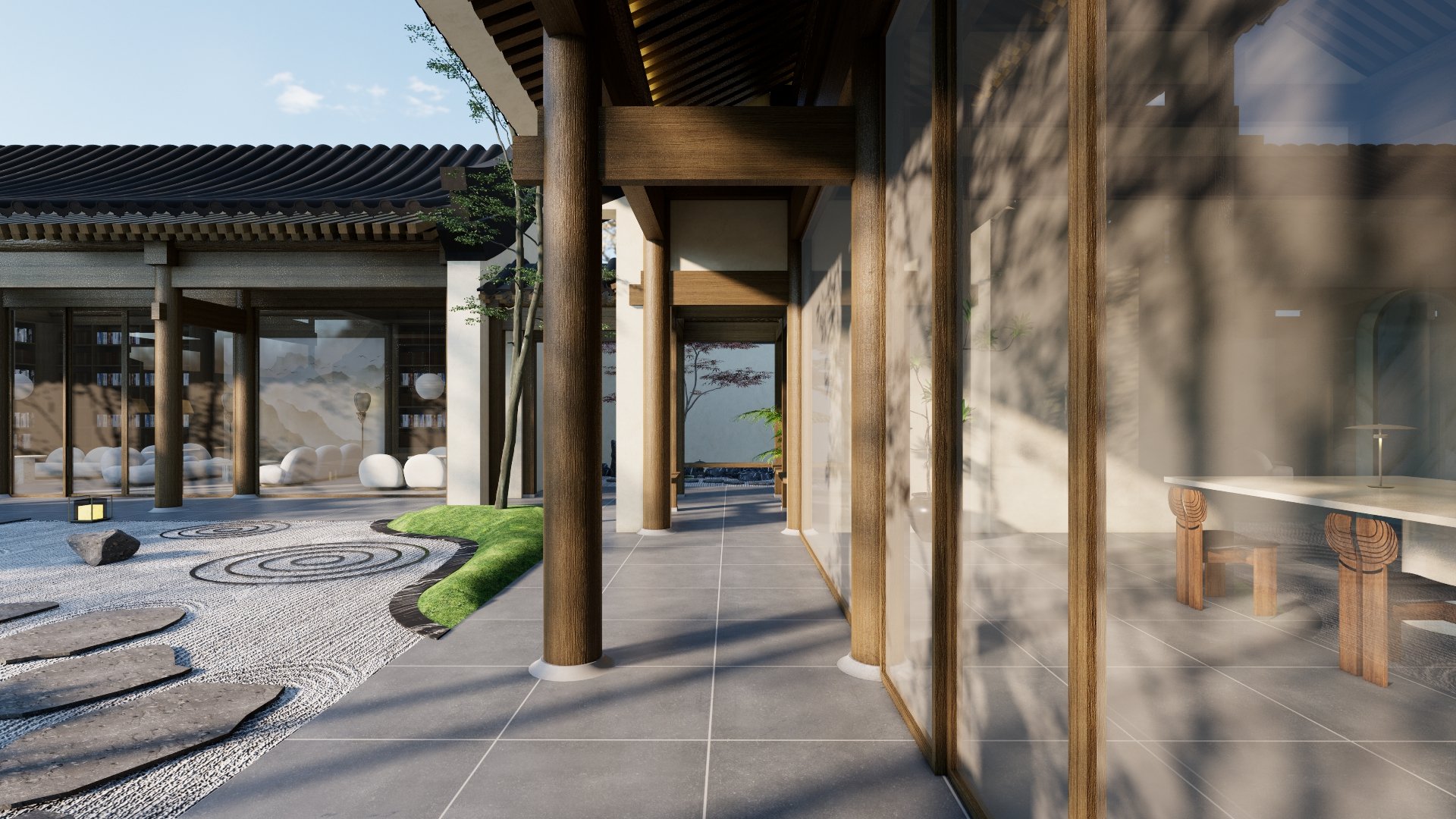 The hand-chaoshou verandah