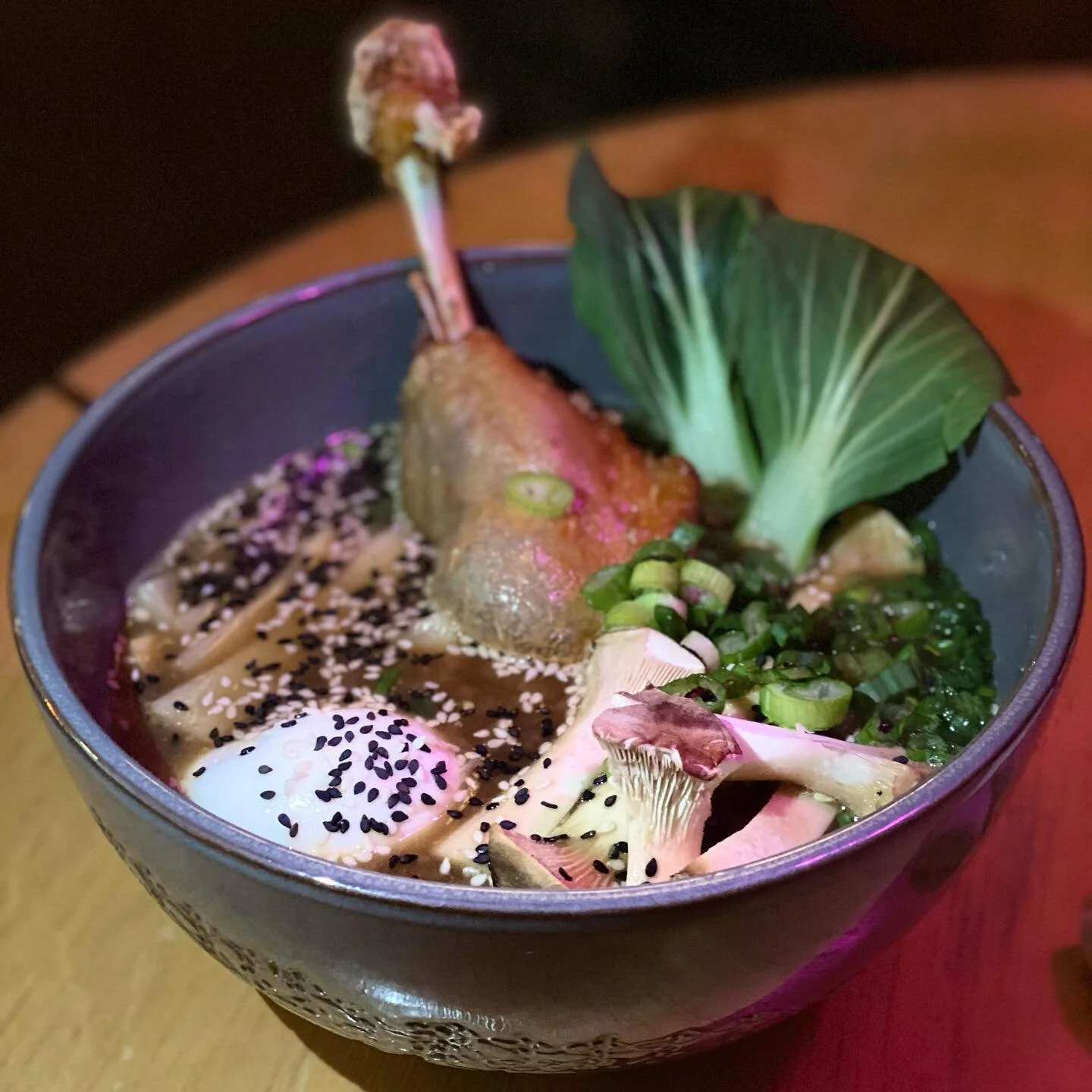 DUCK RAMEN - miso-fermented chili-fried duck leg-soft egg-vegetables 

&mdash;&mdash;&mdash;LIMITED AVAILABILITY&mdash;&mdash;&mdash;