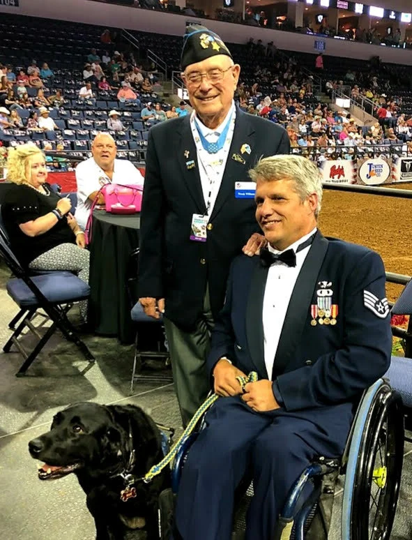 Receiving Veteran’s Medal of Honor from the Pro Bull Riders Association