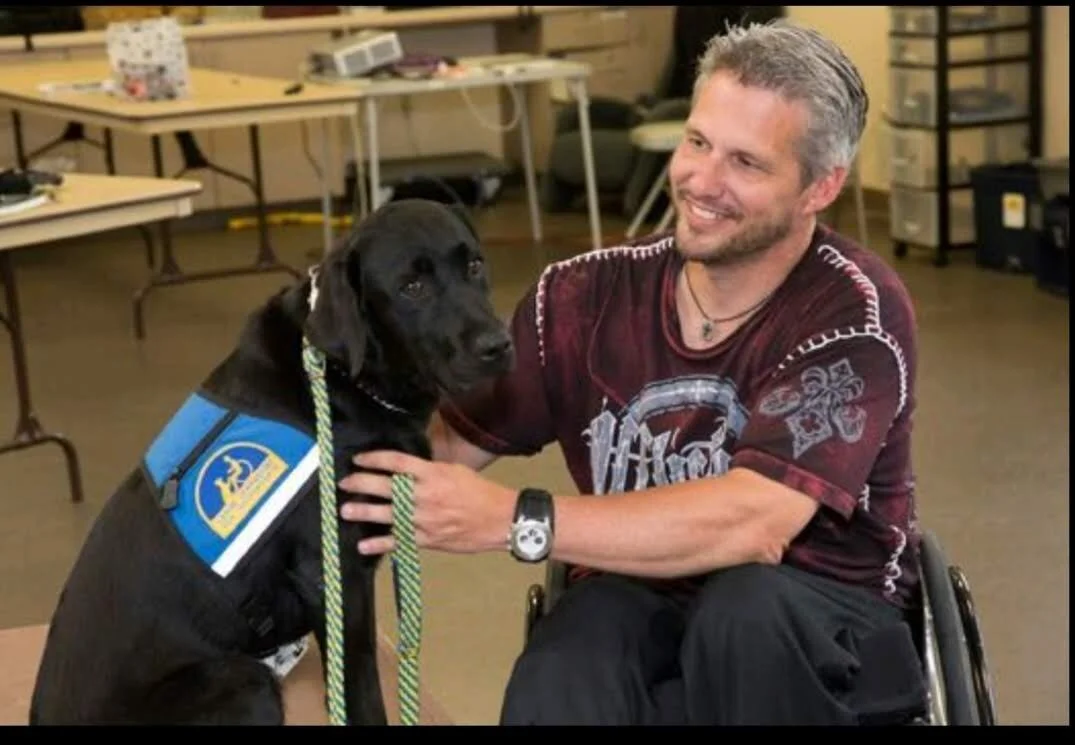 Jason meeting Rue at Canine Companions for Independence