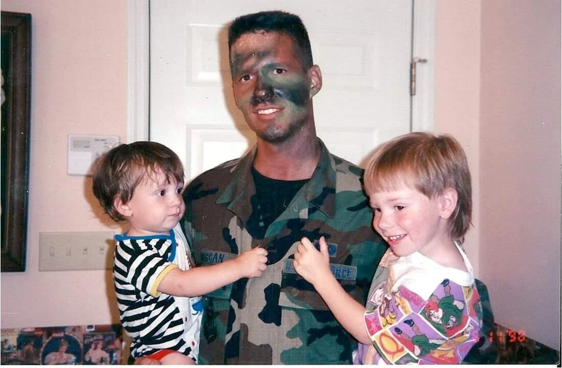 Jason with two of his sons before deployment