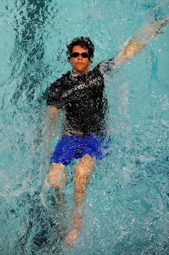 Jason working out in the pool