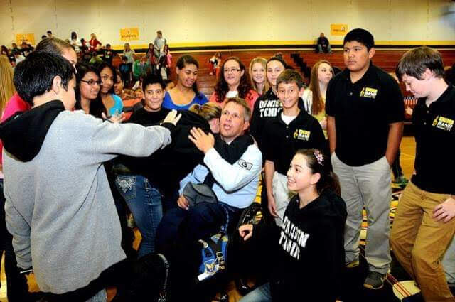 Enthusiastic reception at Denison High School