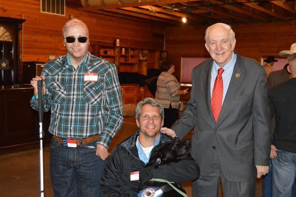 With U.S. Rep. Sam Johnson of Texas