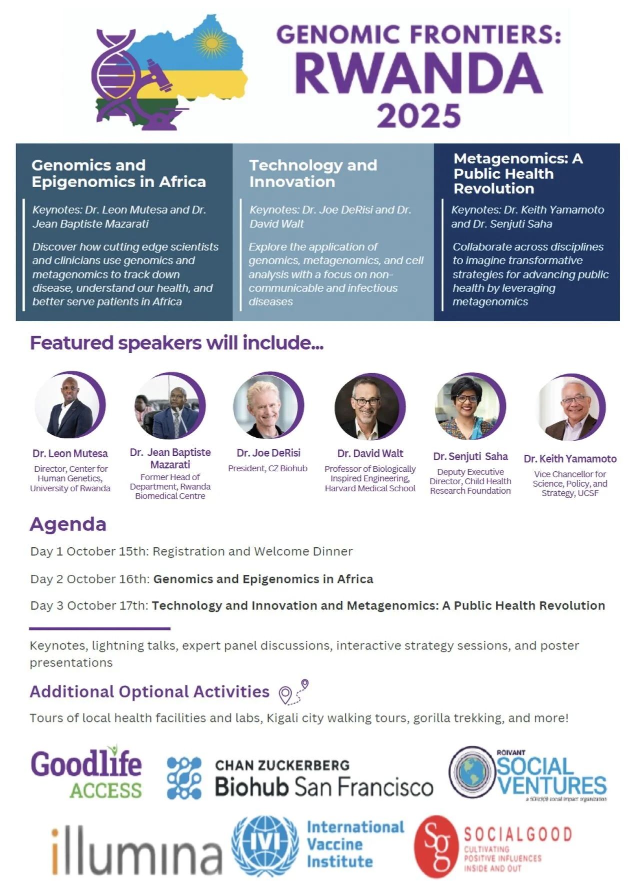 2025 Genomics Frontiers Symposium in Kigali, Rwanda from October 15, 2025 through October 17, 2025