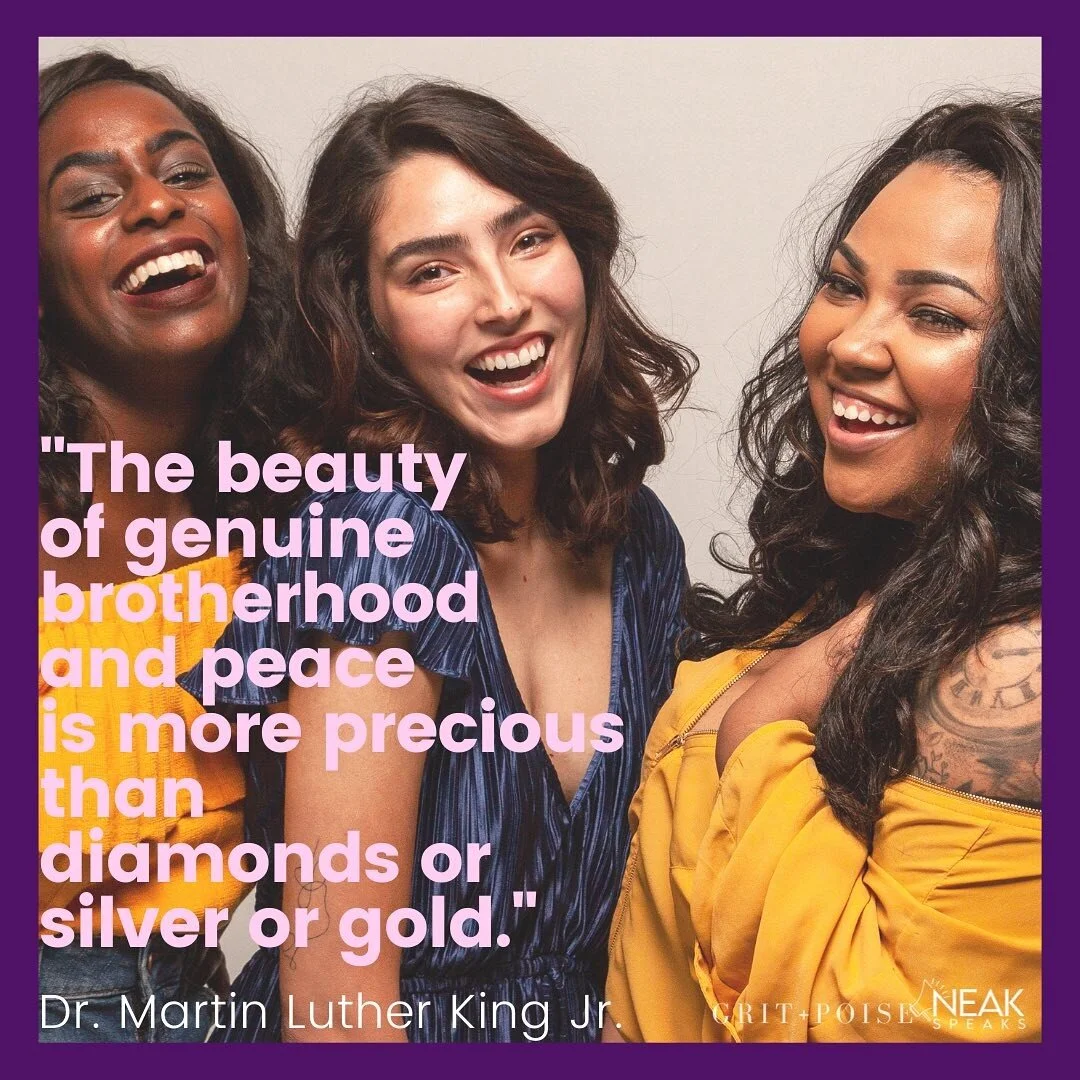 "The beauty of genuine brotherhood and peace is more precious than diamonds or silver or gold."

Happy Martin Luther King Jr. Day ✊🏿✊🏾✊🏽✊🏼✊🏻

#mlkday #ihaveadream #womenempowerment #womensupportingwomen
