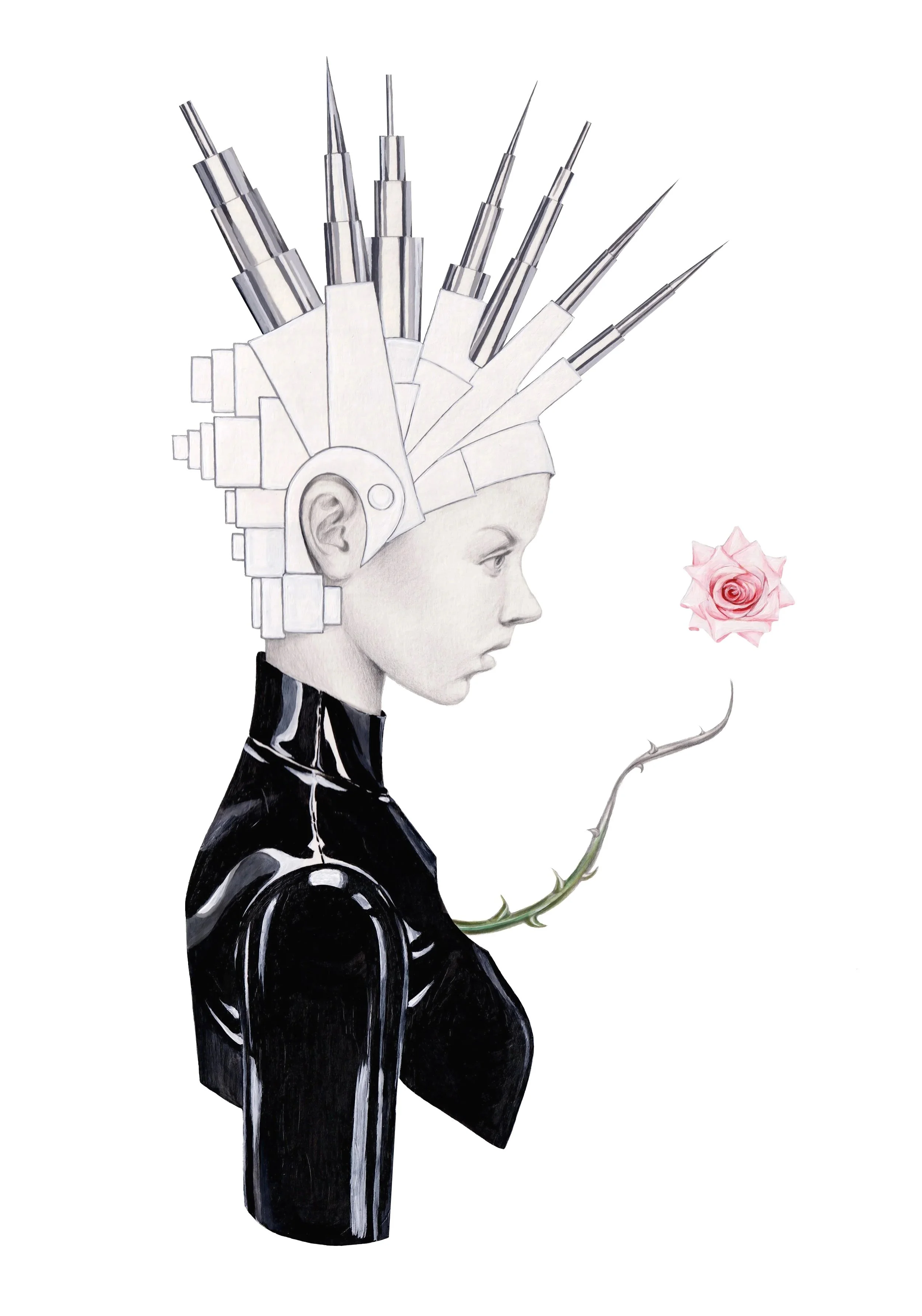 "Heavy Is The Head That Loses The Heart" - (graphite and acrylics on paper).