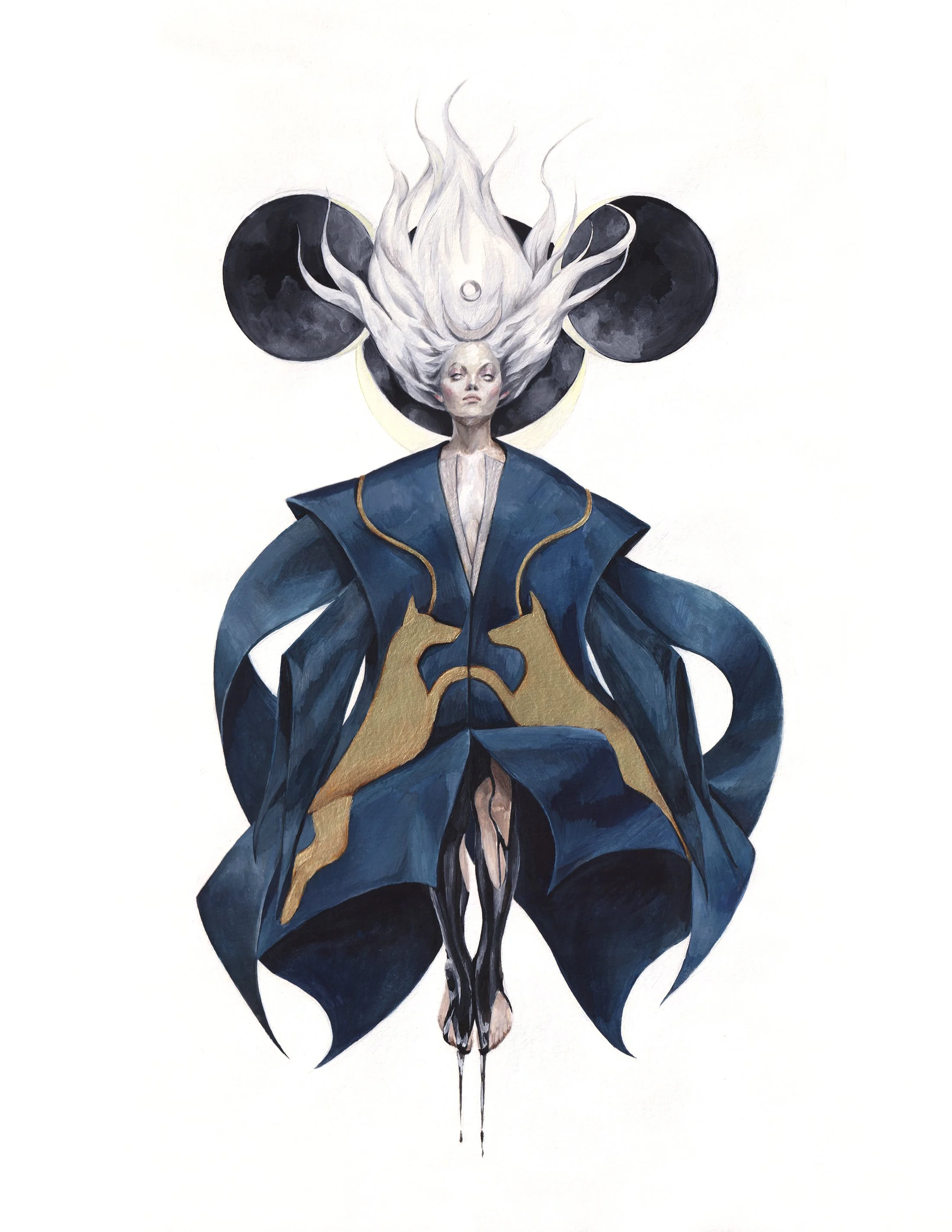 "Hecate" -  (Gouache and watercolor on paper).