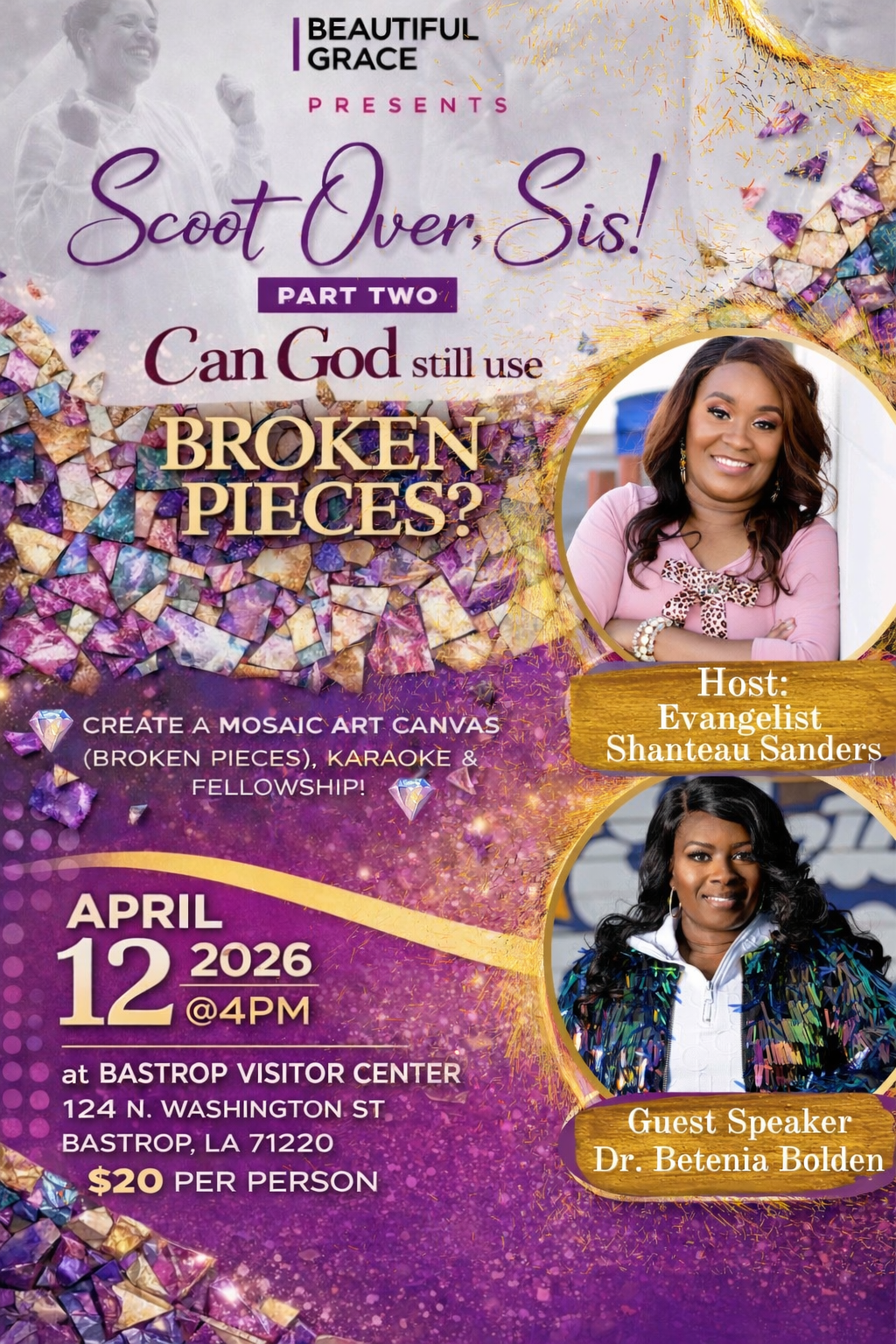 Scoot Over, Sis - Can God use Broken Pieces?