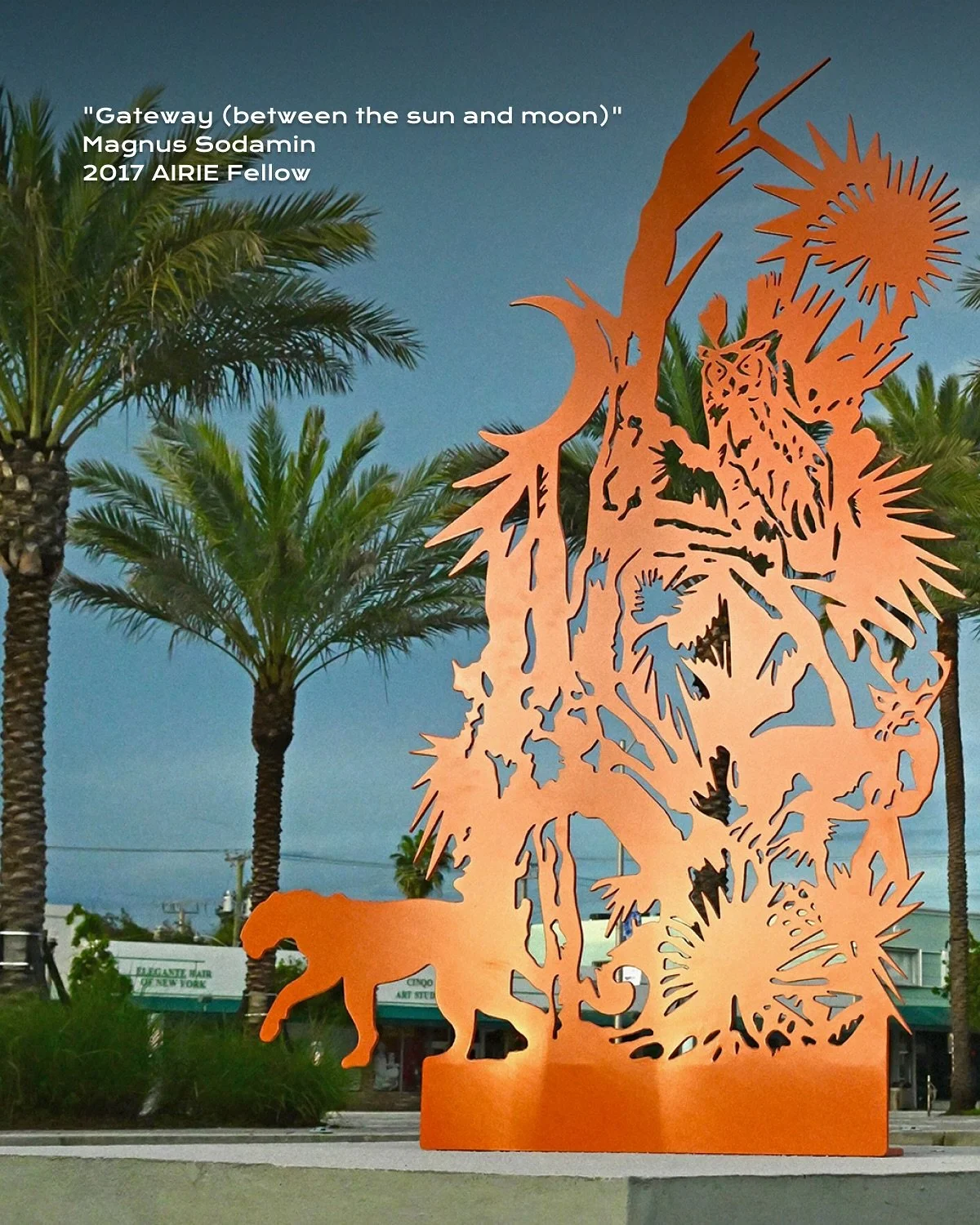 Now through February 1, 2026: &ldquo;Gateway (between the sun and moon)&rdquo; by Magnus Sodamin at MOCA North Miami.

Part of the ongoing series &ldquo;Reflections of Florida Wild,&rdquo; this site-specific installation extends above MOCA&rsquo;s po