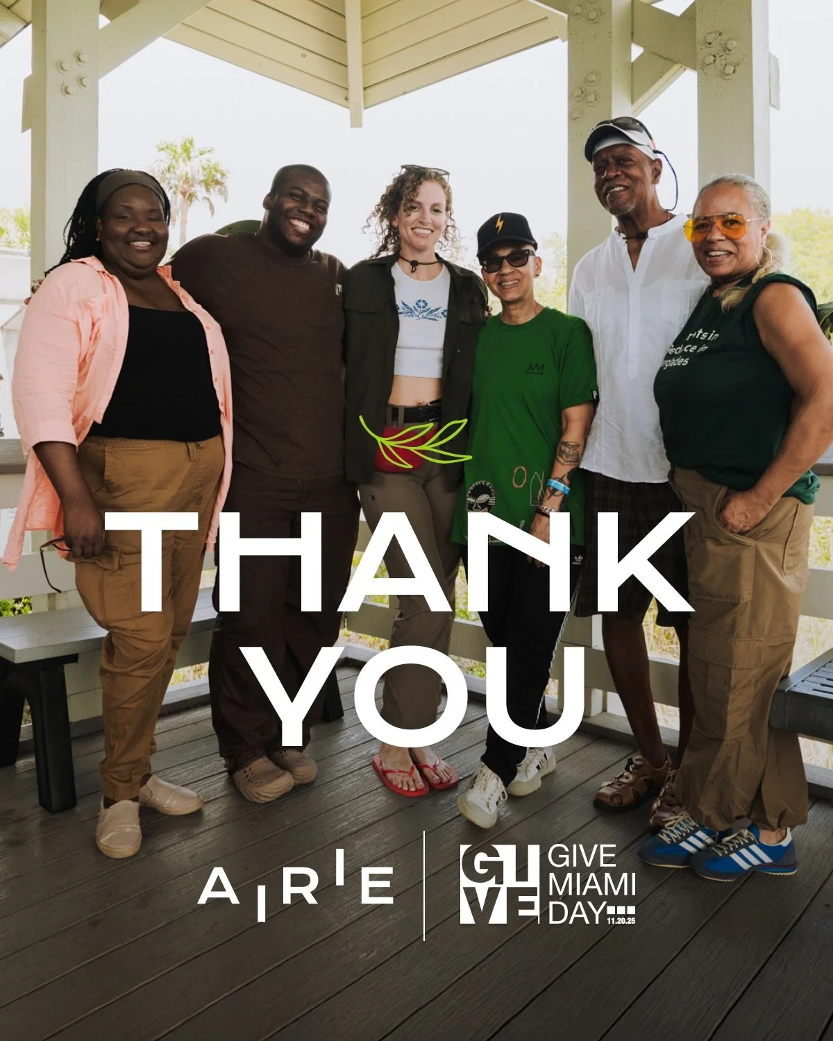 Thank you so much for your support on Give Miami Day. Your generosity is helping grow access to art and the environment in Miami-Dade and beyond.

For 25 years, AIRIE has given artists the space, time, and support to listen to the Everglades and shar