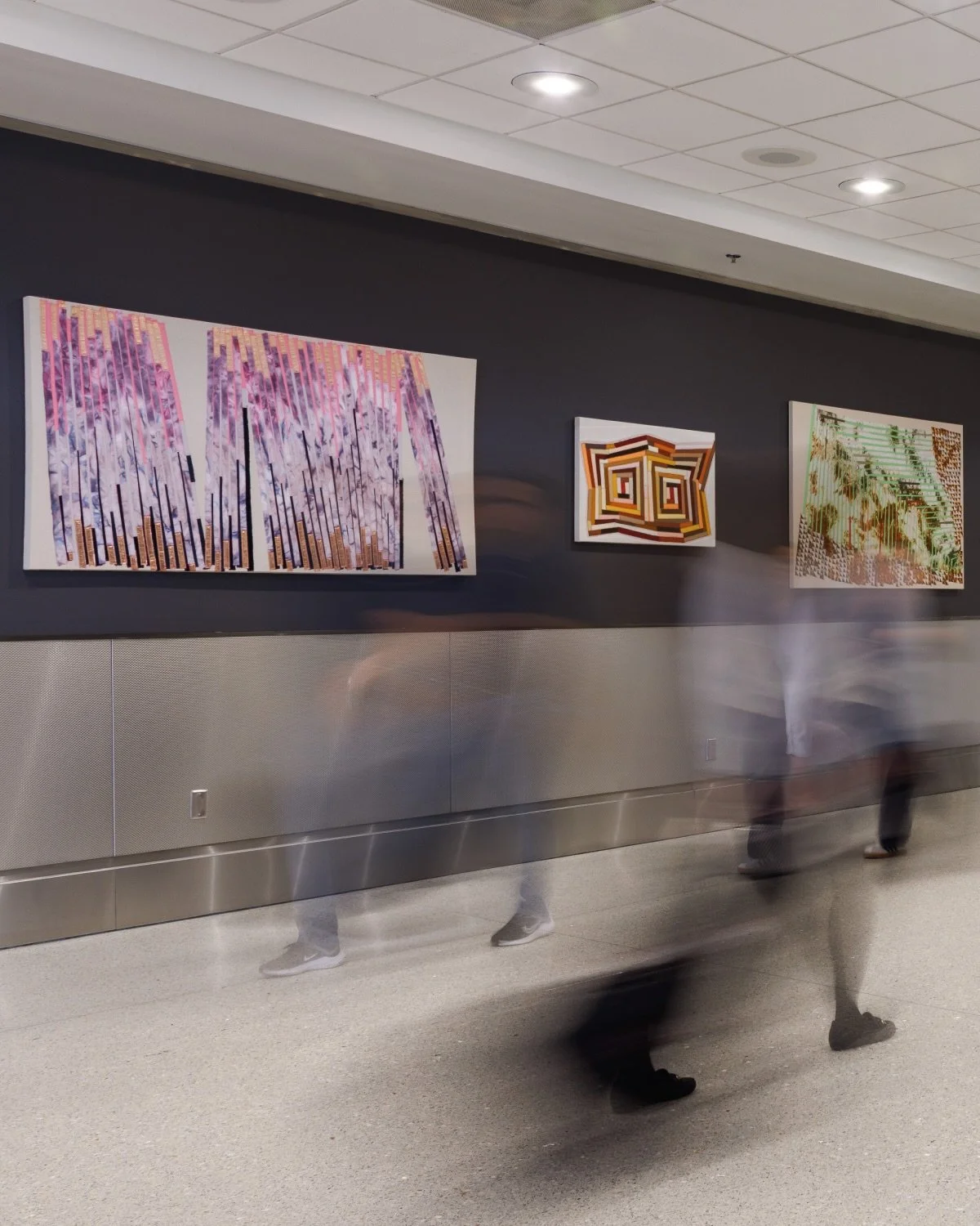 Regina Durante Jestrow stretches the language of quilts into something bold, abstract and deeply personal. Working with hand-dyed fabric, repurposed clothing and textiles collected from friends and thrift shops, she builds intricate compositions from