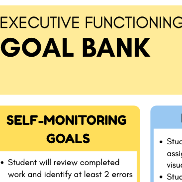 Executive Function Goal Bank