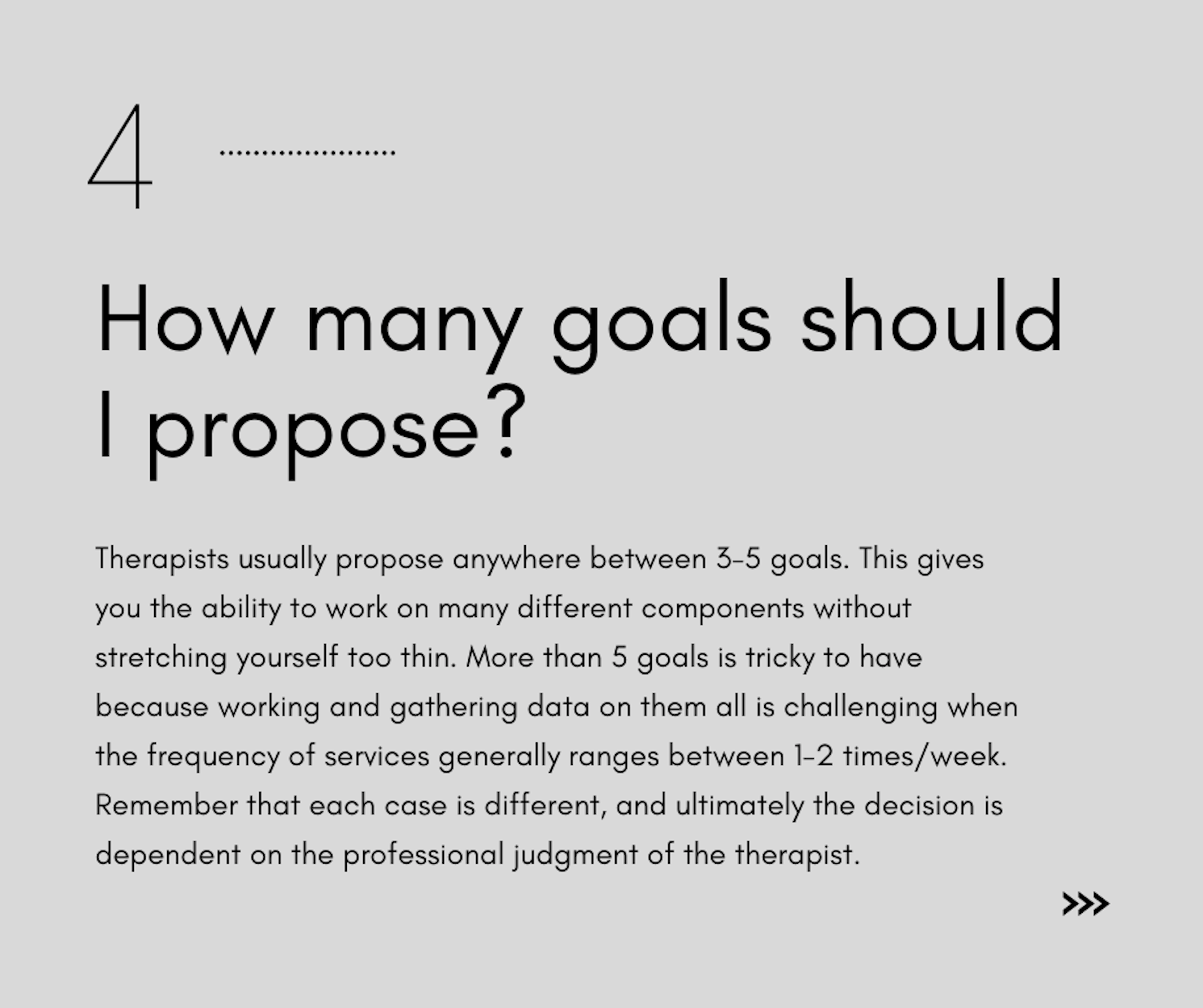 FAQ 4 - How many goals should I propose?