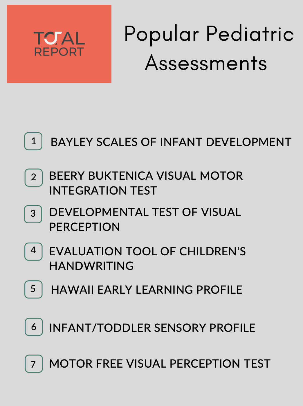 List of Popular Pediatric OT Assessments