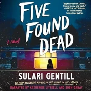 Cover of the book 'Five Found Dead' by Sulari Gentill, featuring a silhouette of a person sitting by a window with a dark, starry sky in the background.