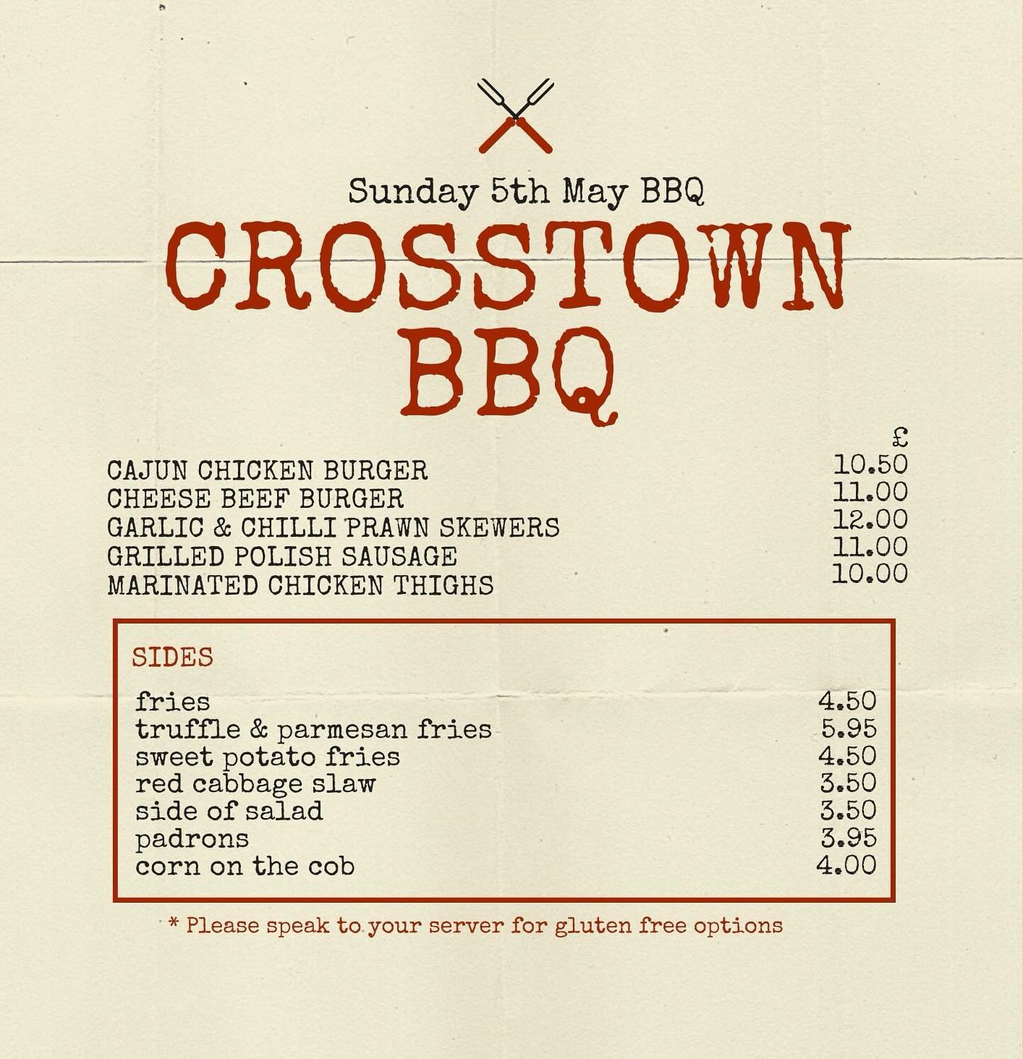 THIS SUNDAY! We are opening especially for you with our Crosstown BBQ menu 💥 Open from 12, food served from 1pm - come and fill your boots! 👢