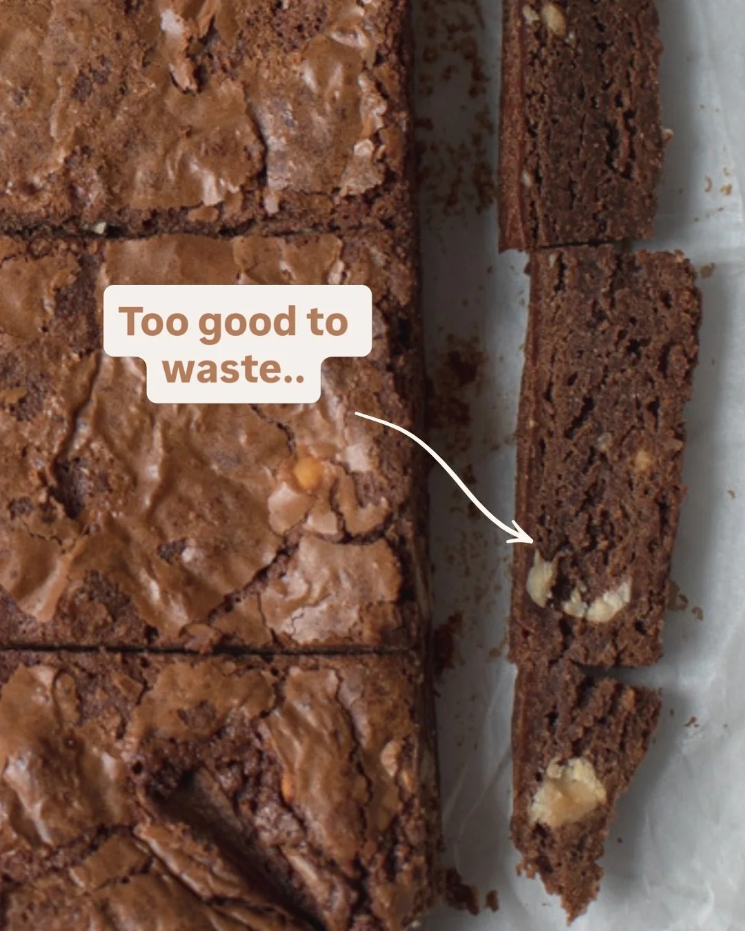 Earth Day is a good reminder that small changes really do add up 🌱

As a small food producer, we&rsquo;re always trying to be more mindful - how we source, how we make, and how we package. 

One small step? 

Turning our leftover hazelnut brownies i