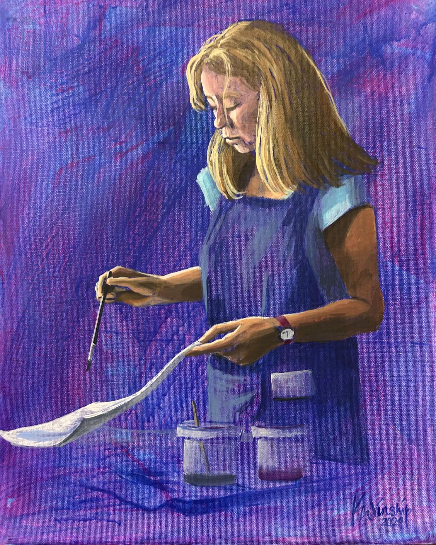 Donna acrylic on canvas of my lovely artist friend  #donnamariataylor #southbankstudiosyork #yorkopenstudios