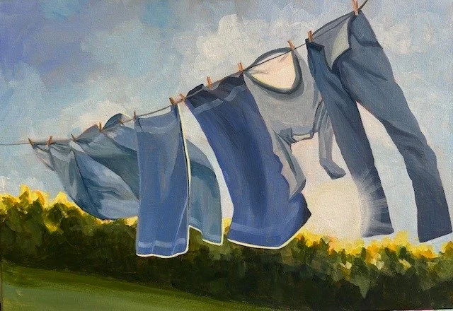 Colour wash in blue | acrylic on canvas framed | 60x40cm | £225