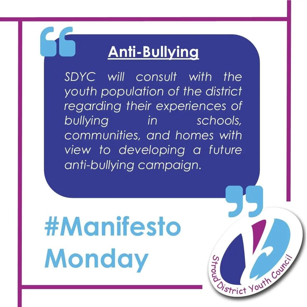 Our social media campaign series continues 😄: 

The #ManifestoMonday initiative will see us sharing one of SDYC's Manifesto statements each week - the series will reflect the diversity of SDYC's work &amp; the range of issues affecting young people.