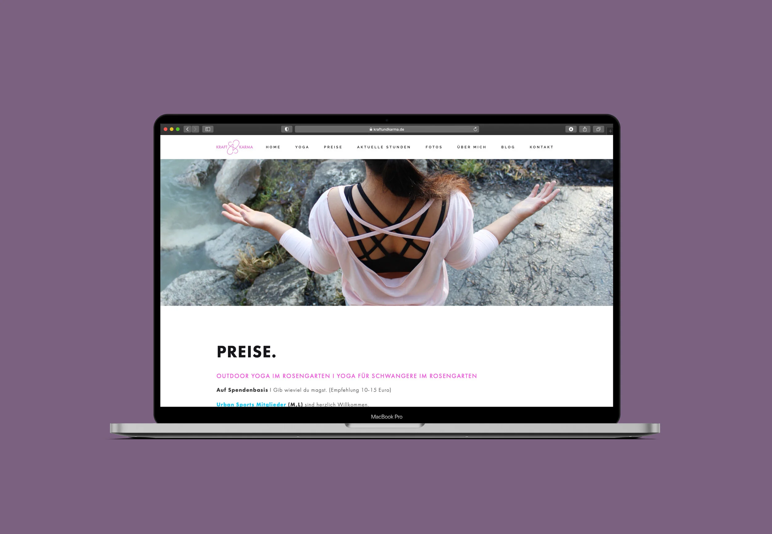 Kraft und Karma Yoga Webseite 1