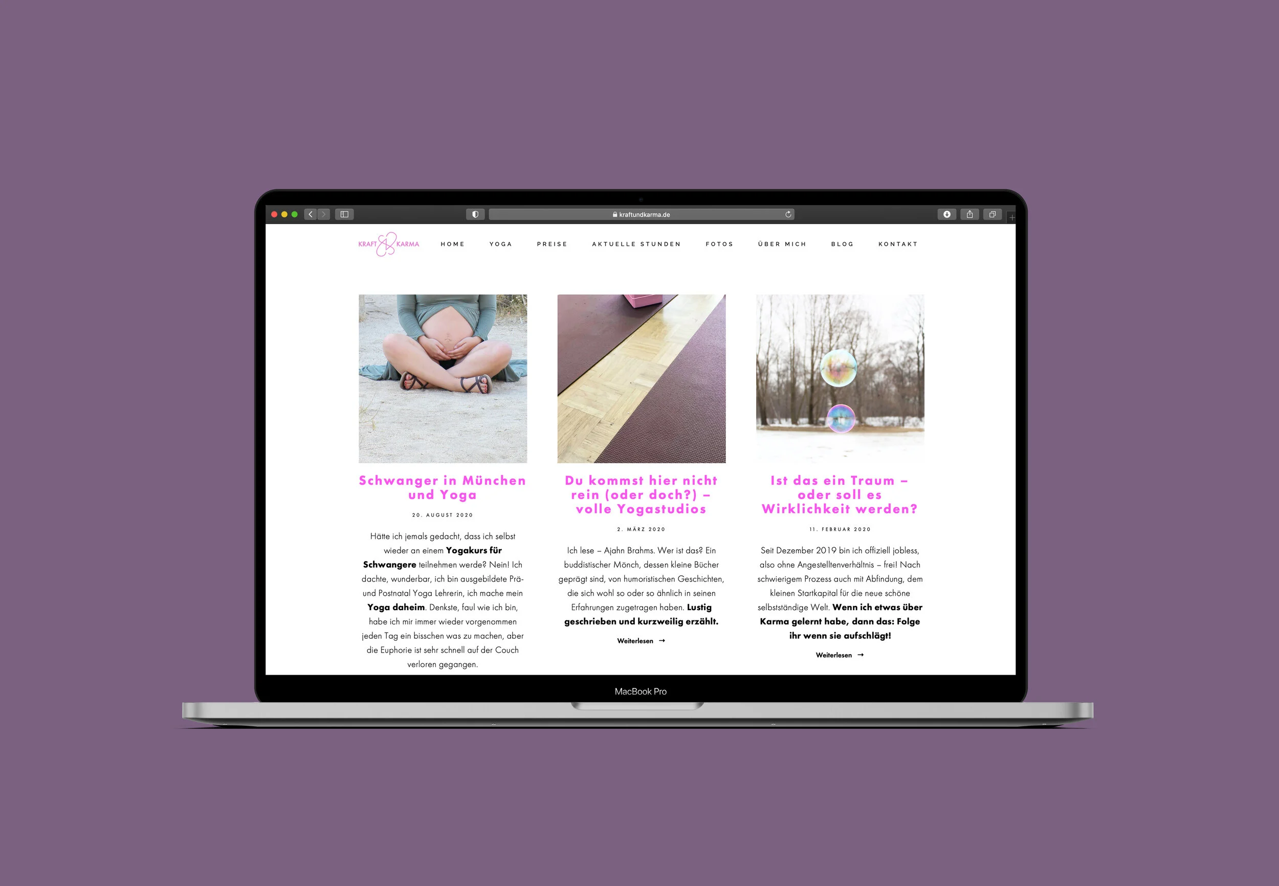 Kraft und Karma Yoga Webseite 4