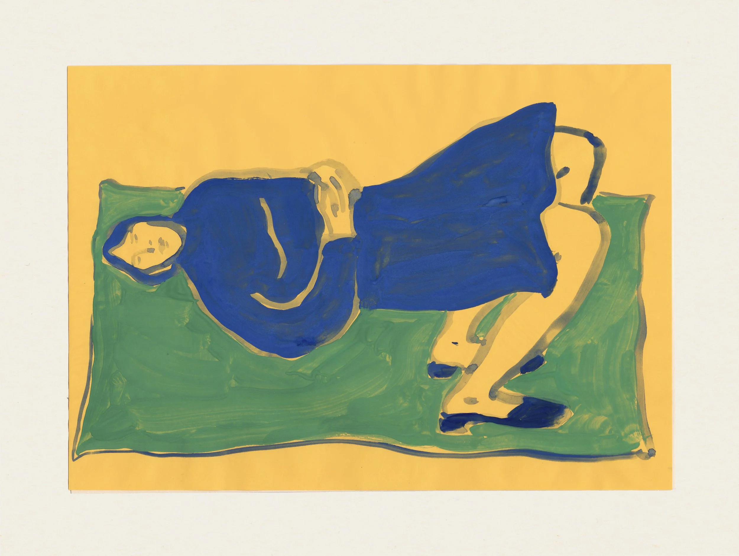 Figure Reclining on Yellow III by Rosie McGuinness