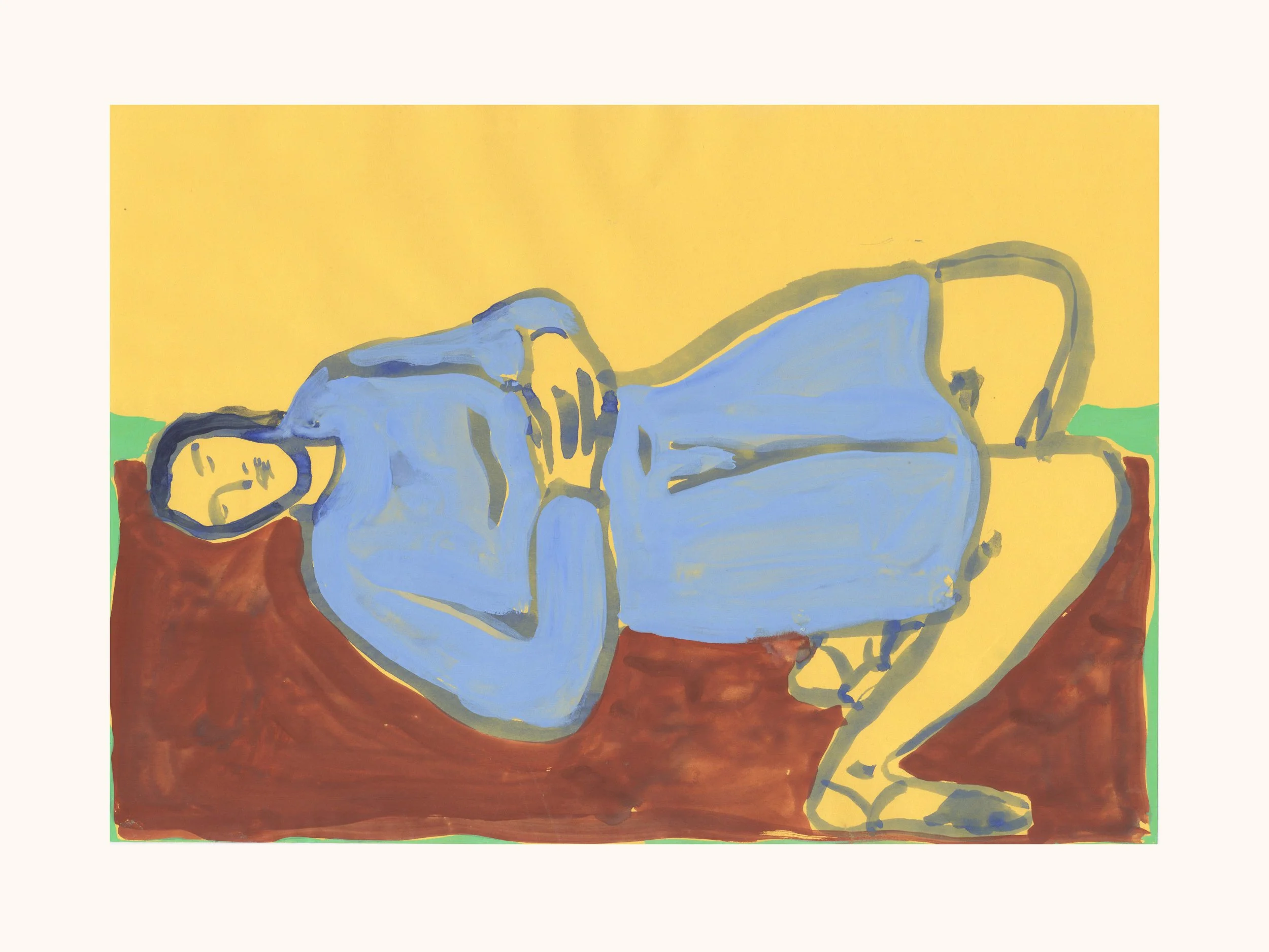 Figure Reclining on Yellow II by Rosie McGuinness