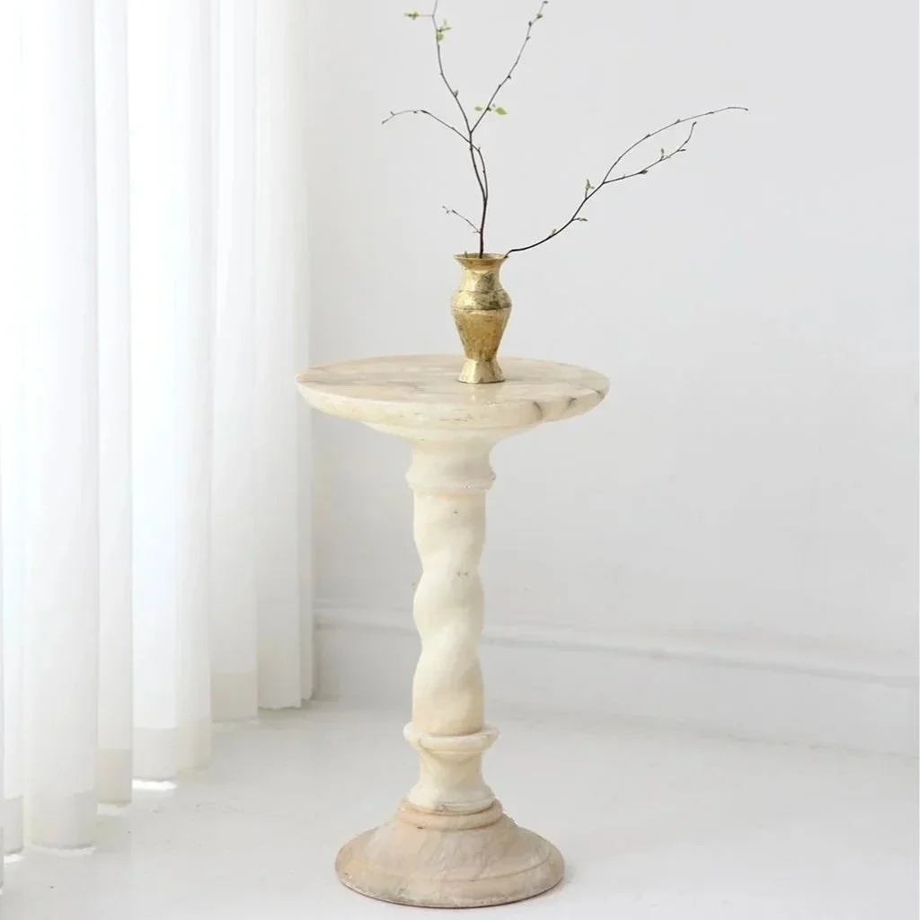 Antique Alabaster Pedestal