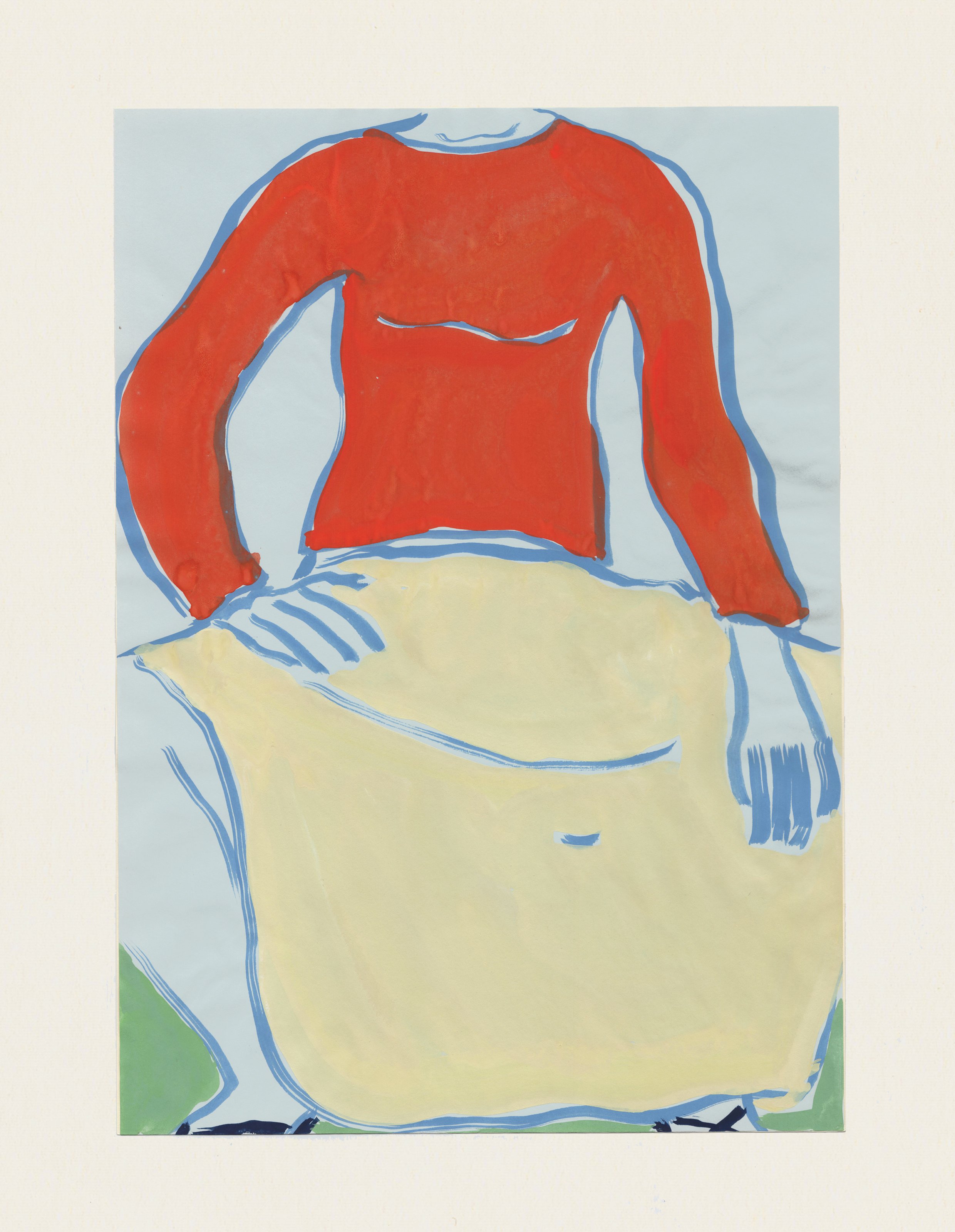 Figure Sitting in Red and Yellow by Rosie McGuinness