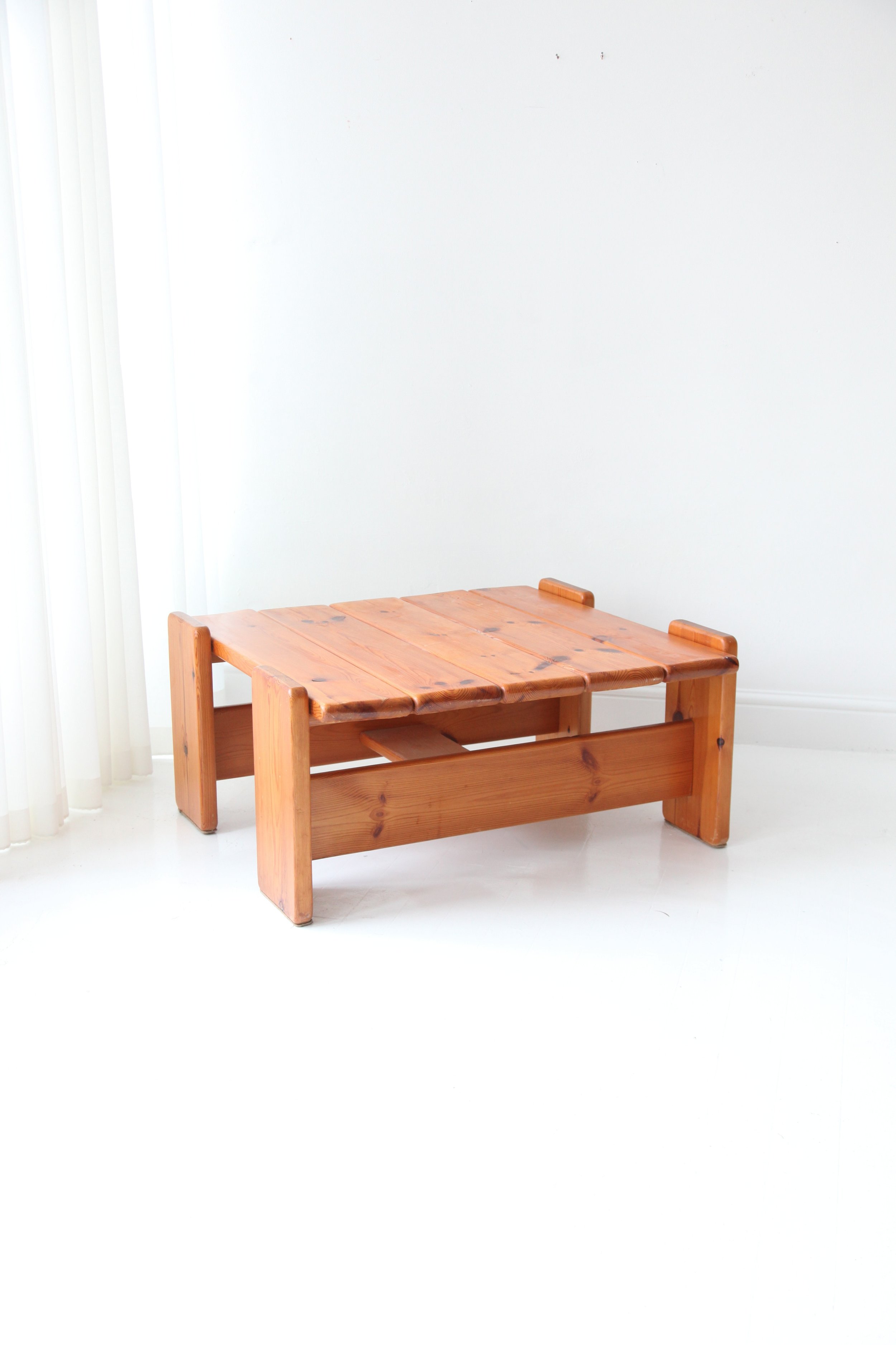 Brutalist Swedish pine coffee table