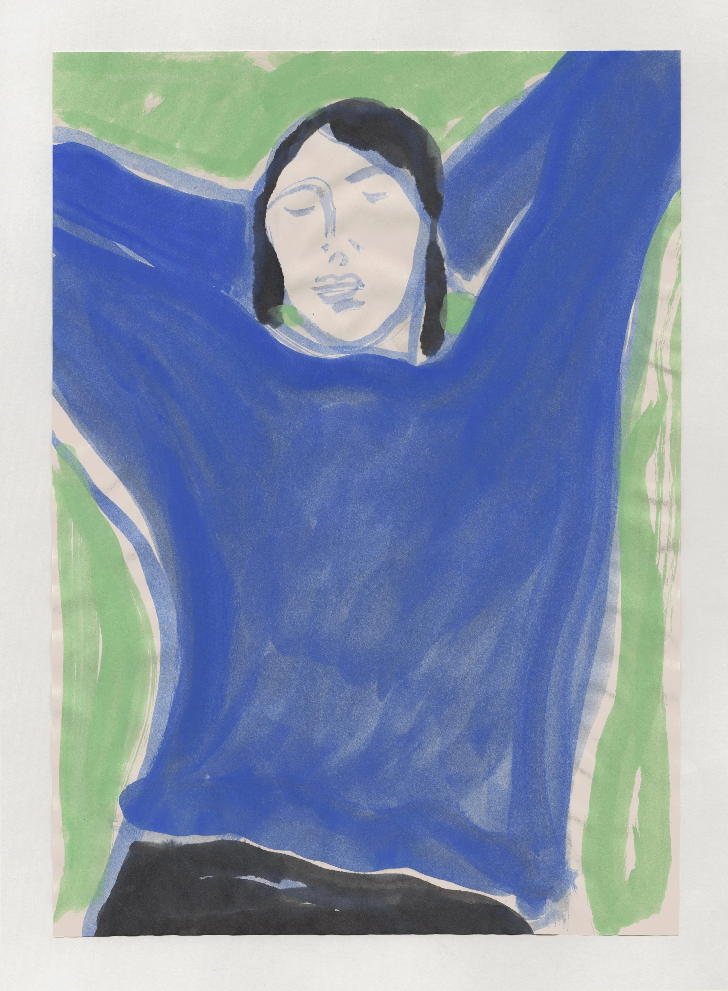 Figure Lying Back On Green by Rosie McGuinness